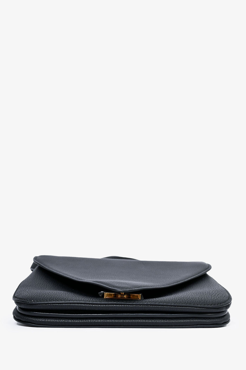 Bottega Veneta Black Grained Leather Mount Envelope Chain Small Crossbody Bag