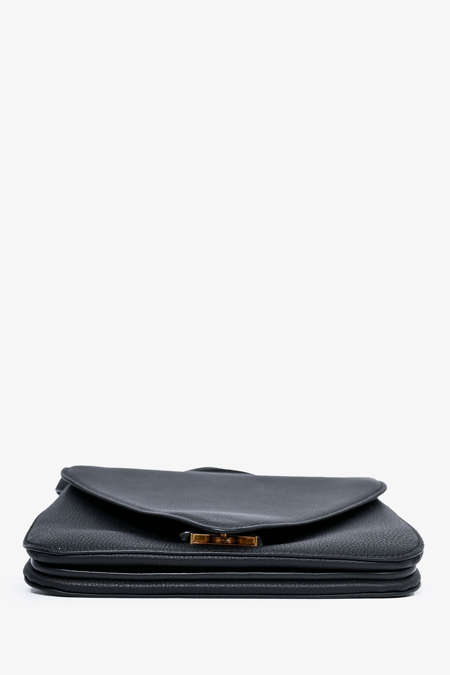 Bottega Veneta Black Grained Leather Mount Envelope Chain Small Crossbody Bag