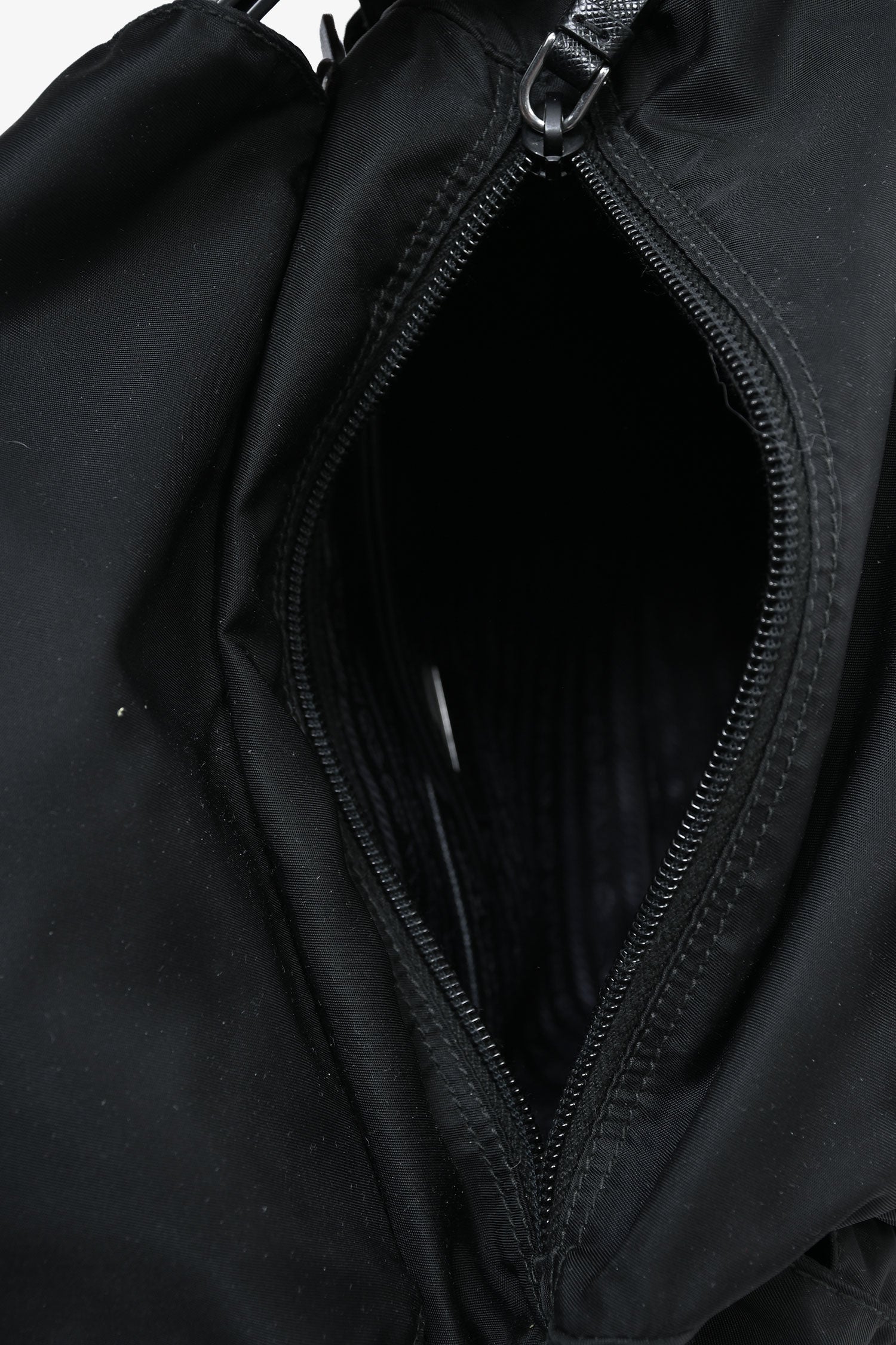 Prada Black/Silver Nylon/Leather Studded Messenger Bag