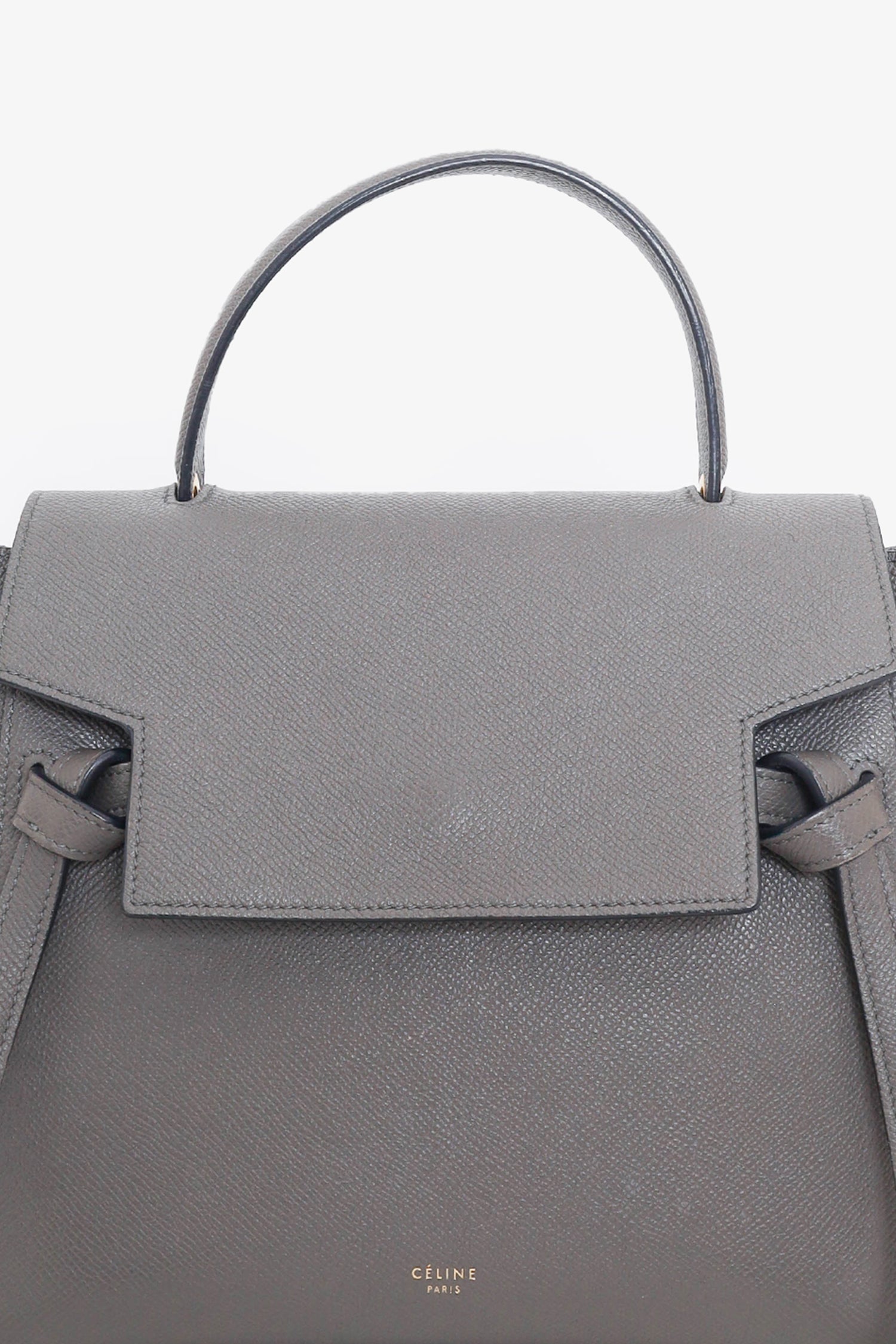 Celine Grey Leather Micro Belt Bag with Strap