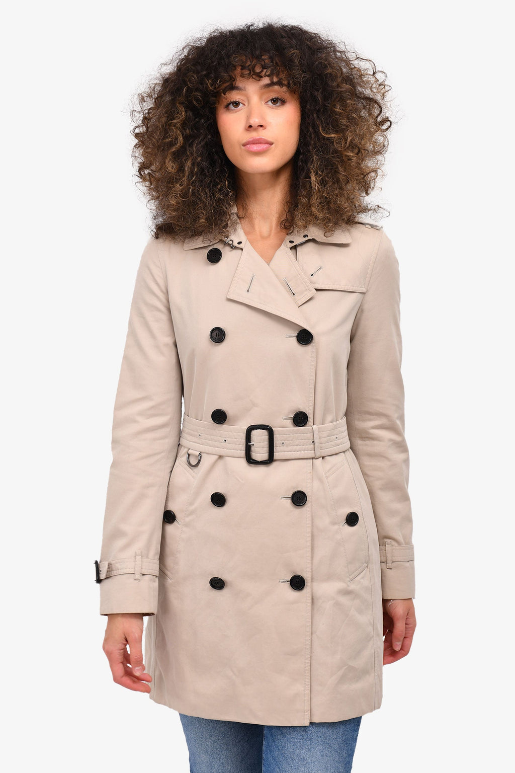 Burberry Beige Kensington Trench Coat Size 4