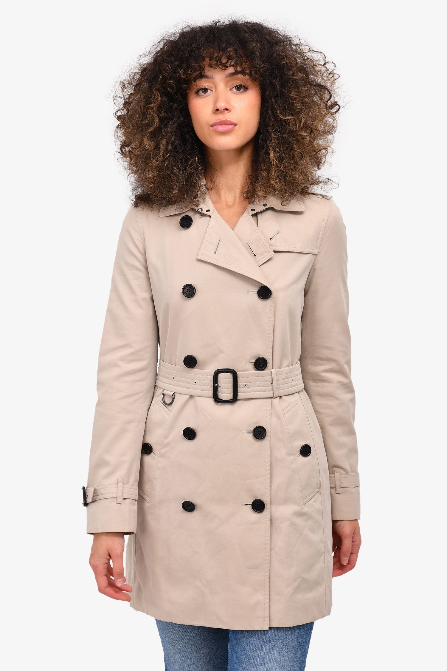 Burberry Beige Kensington Trench Coat Size 4