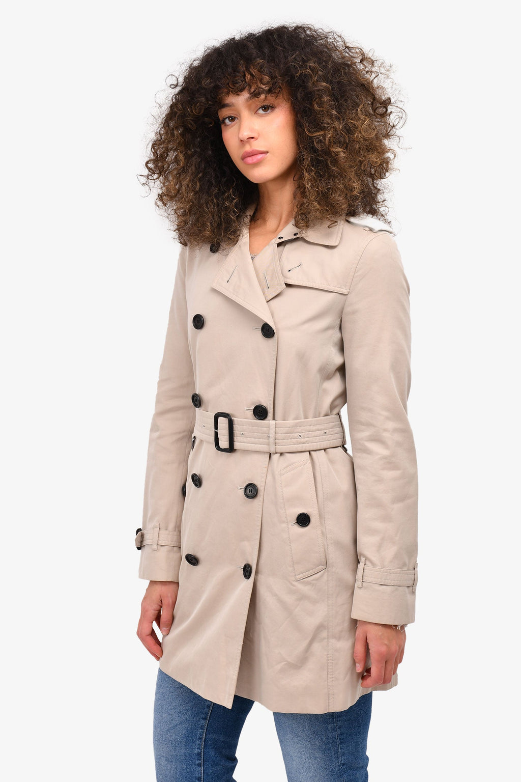 Burberry Beige Kensington Trench Coat Size 4