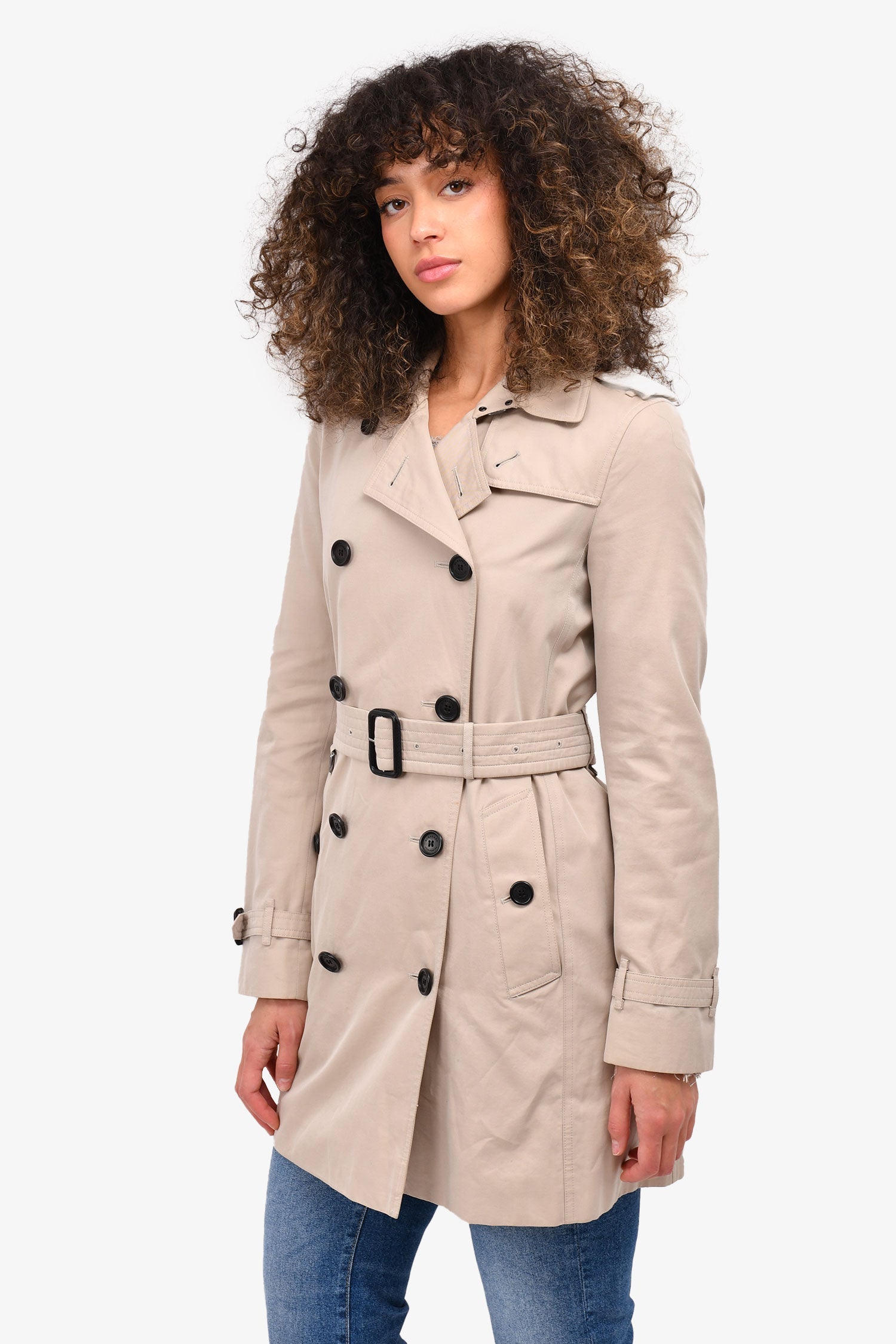 Burberry Beige Kensington Trench Coat Size 4