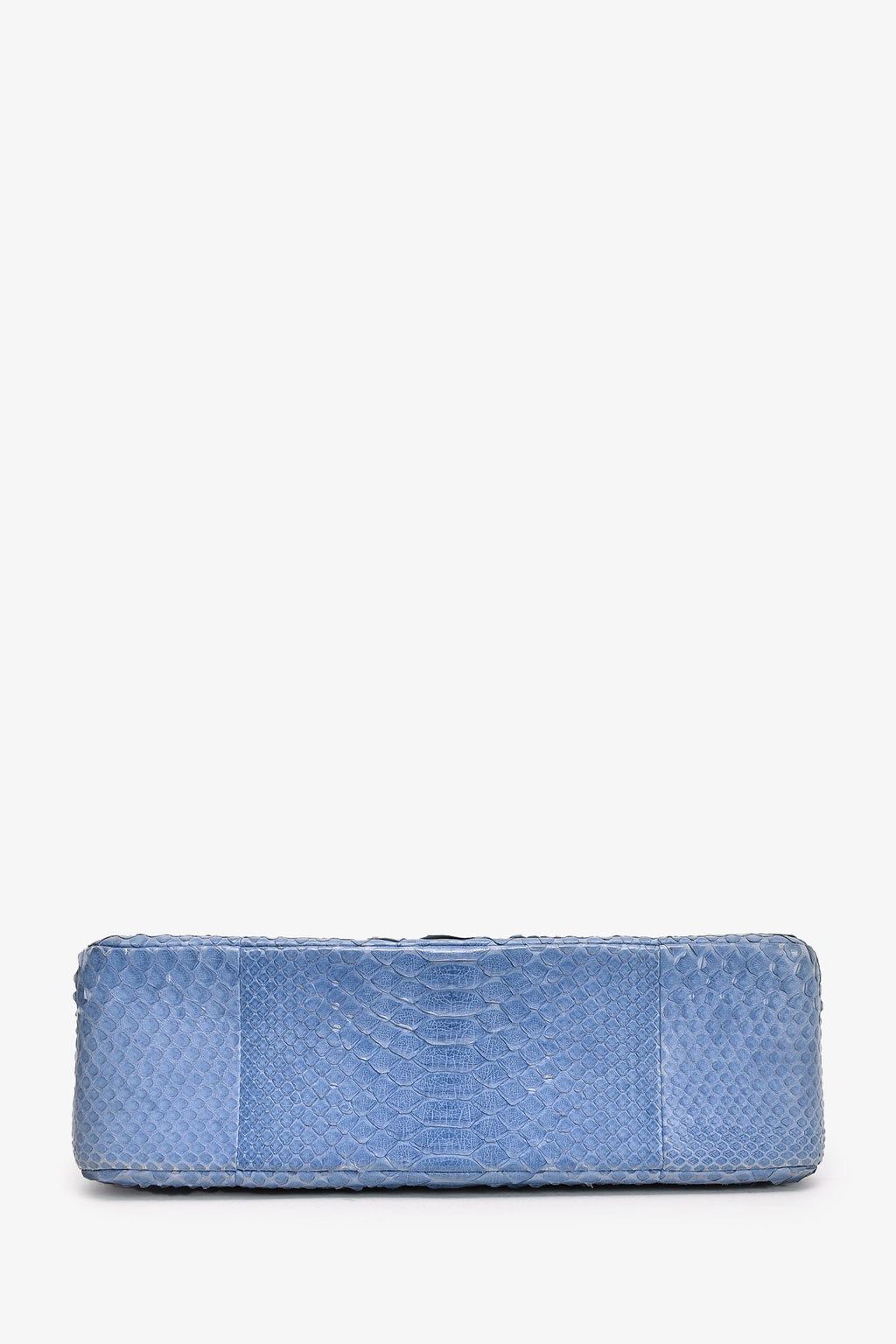 Pre-Loved Chanel™ 2013/14 Blue Python Jumbo Classic Double Flap SHW
