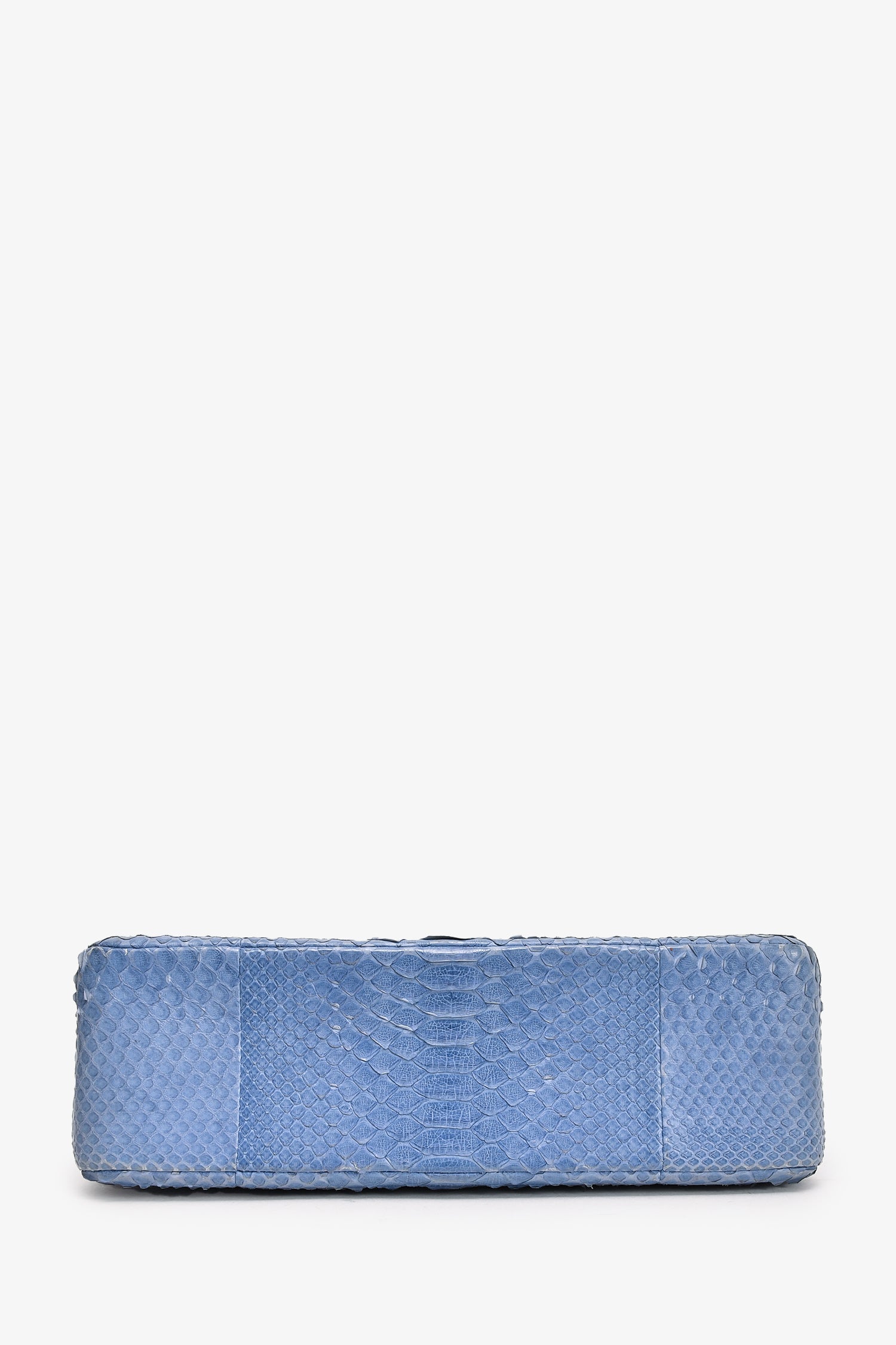 Pre-Loved Chanel™ 2013/14 Blue Python Jumbo Classic Double Flap SHW