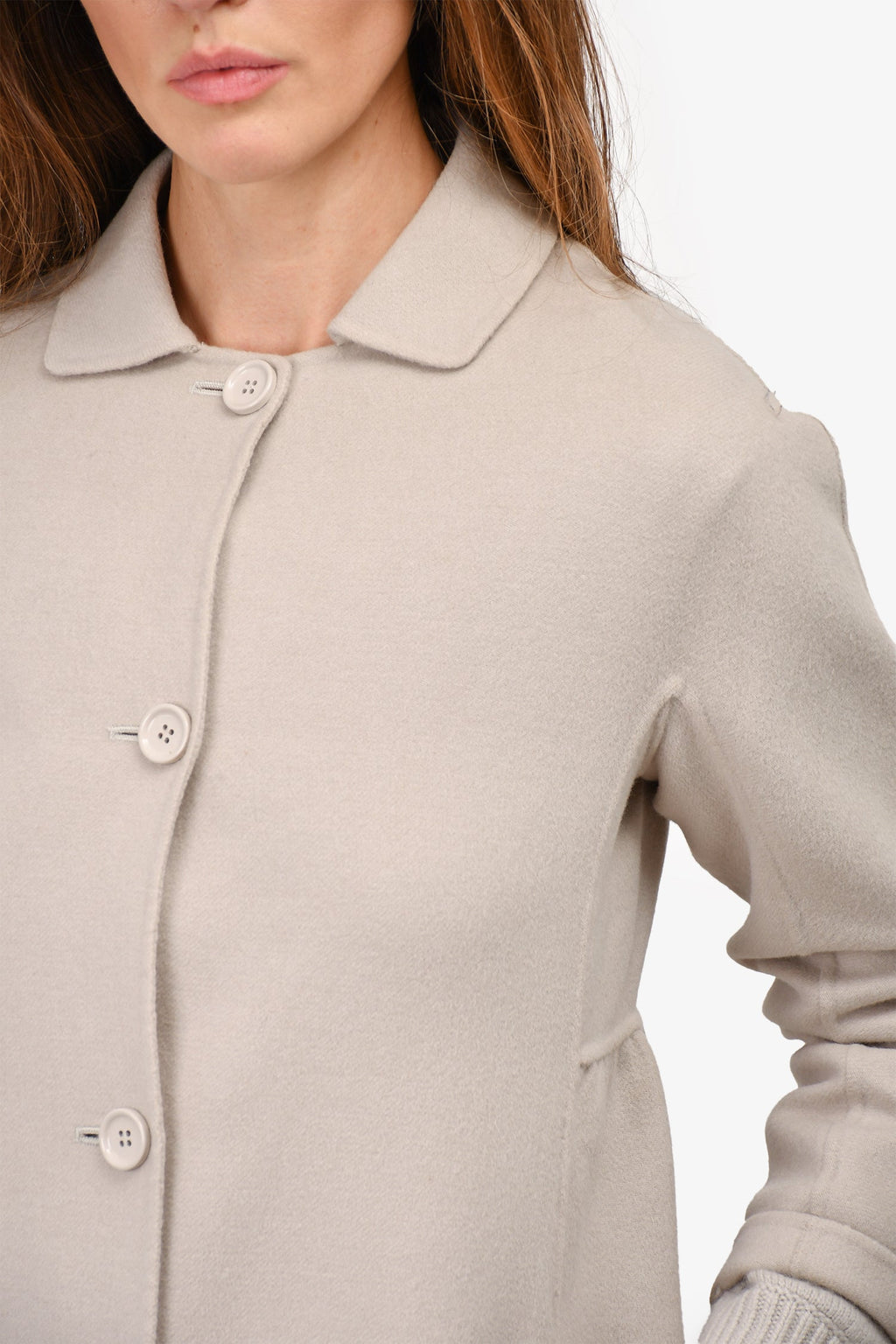 'S Max Mara Beige Virgin Wool/Angora Peplum Coat Size 2 US