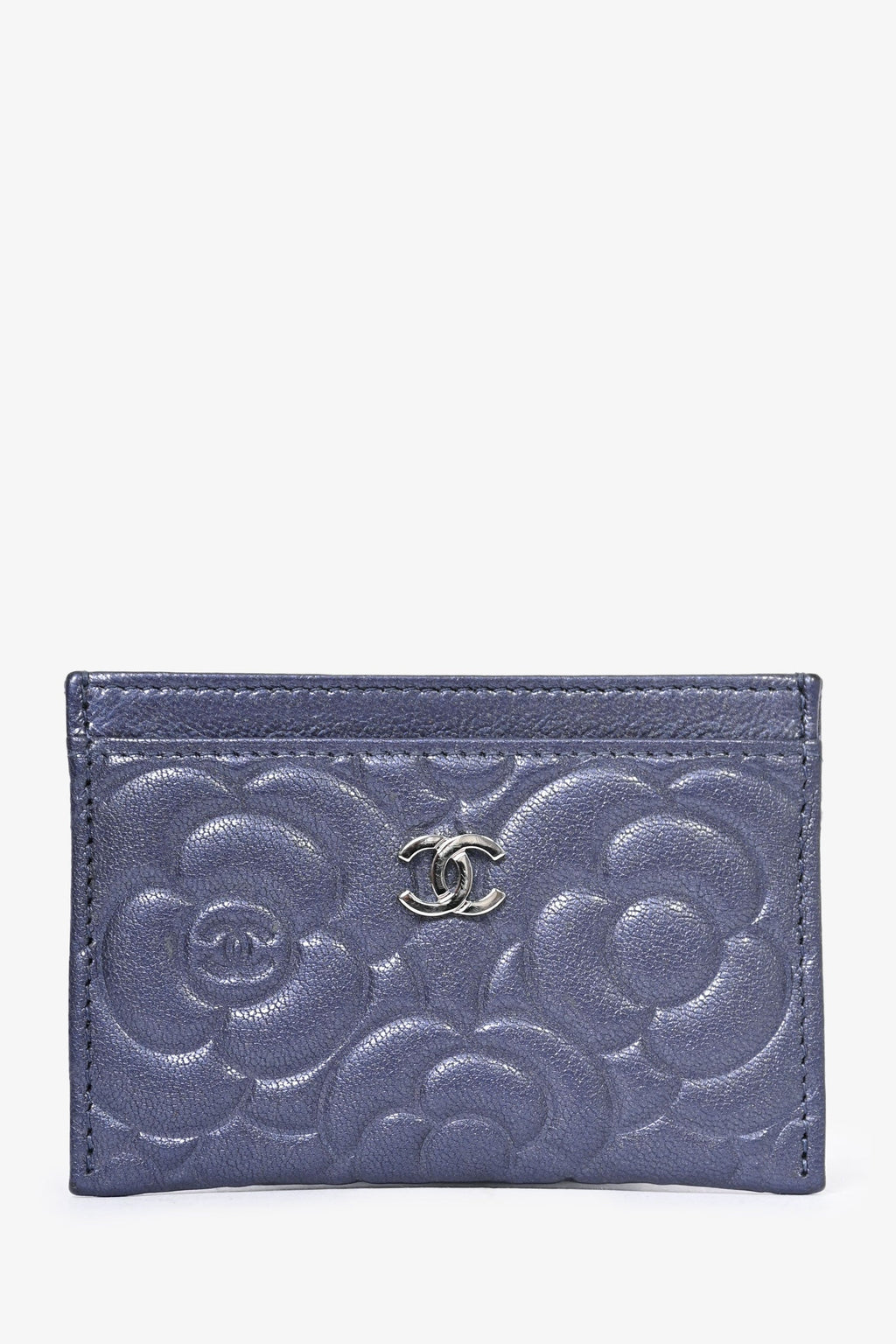 Pre-Loved Chanel™ 2019-20 Purple Leather CC Camelia  Holder