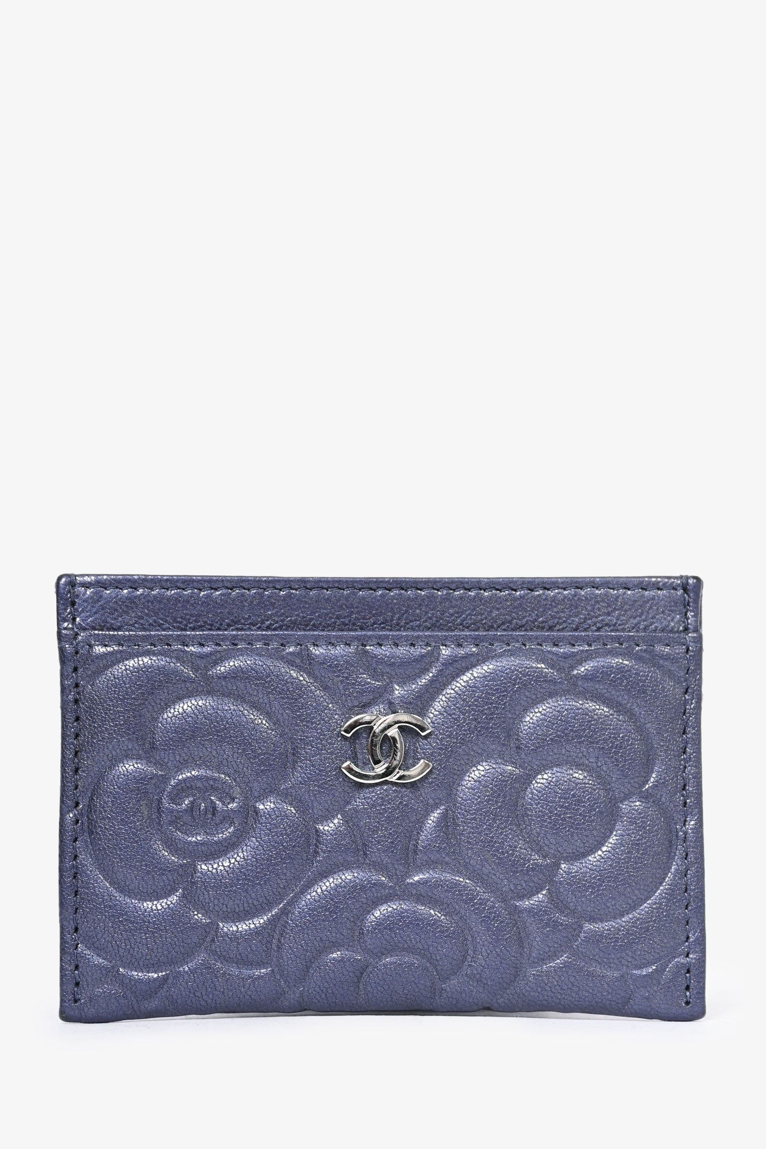 Pre-Loved Chanel™ 2019-20 Purple Leather CC Camelia  Holder