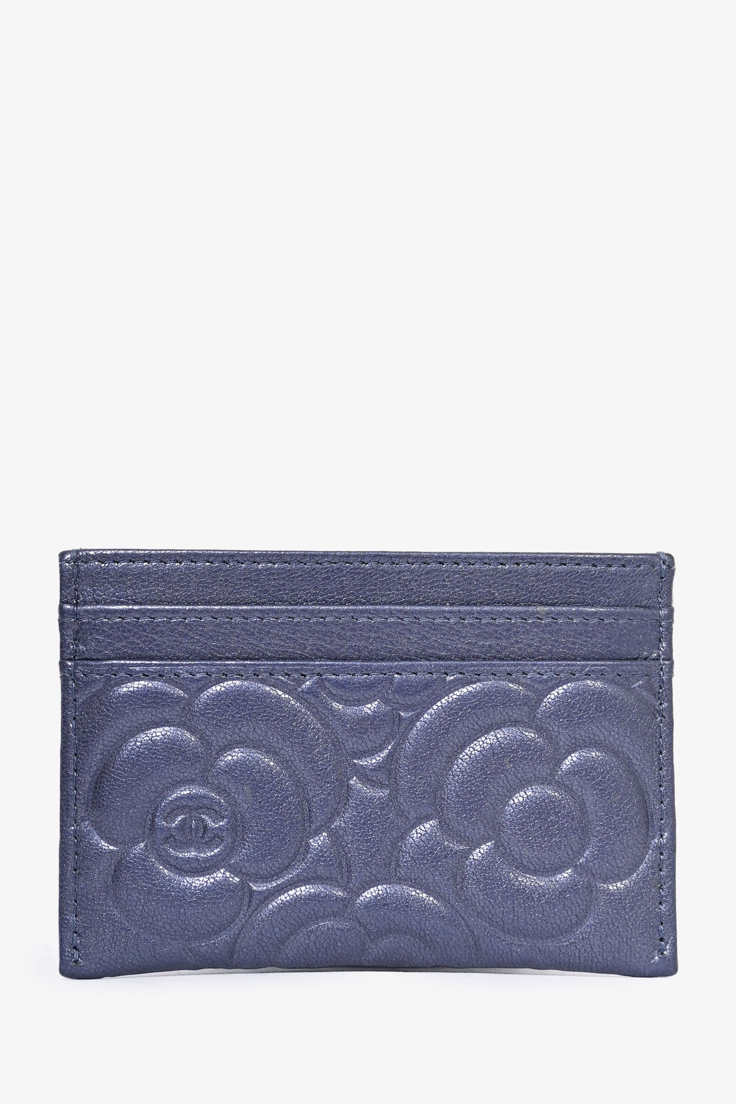 Pre-Loved Chanel™ 2019-20 Purple Leather CC Camelia  Holder