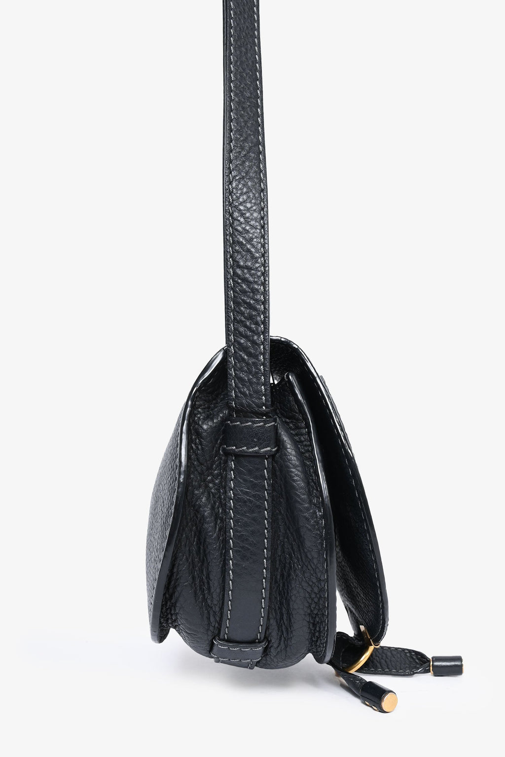 Chloe 2017 Black Grained Leather Small Marcie Crossbody Bag