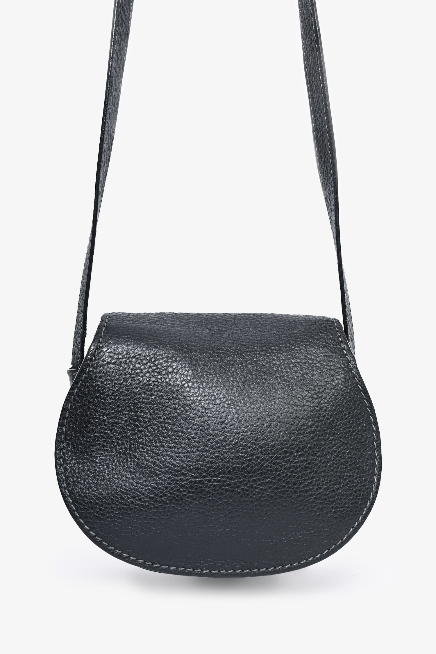 Chloe 2017 Black Grained Leather Small Marcie Crossbody Bag