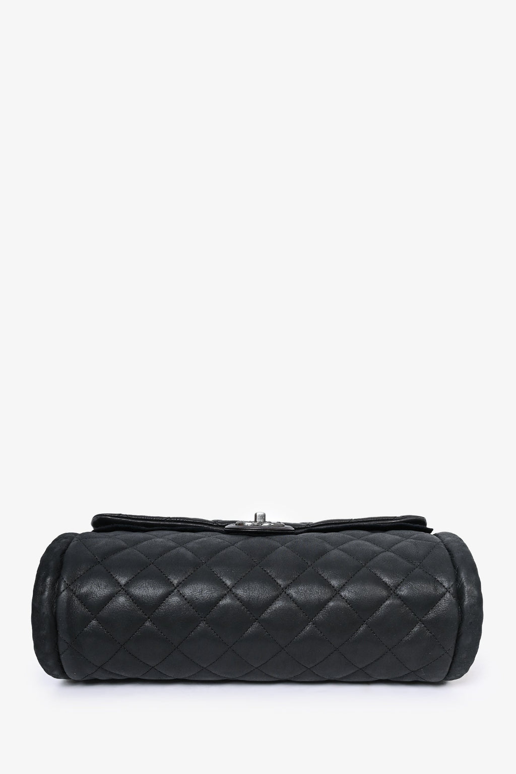 Pre-Loved Chanel™ 2014 Black/Green Washed Lambskin Quilted Studded CC Flap Shoulder Bag