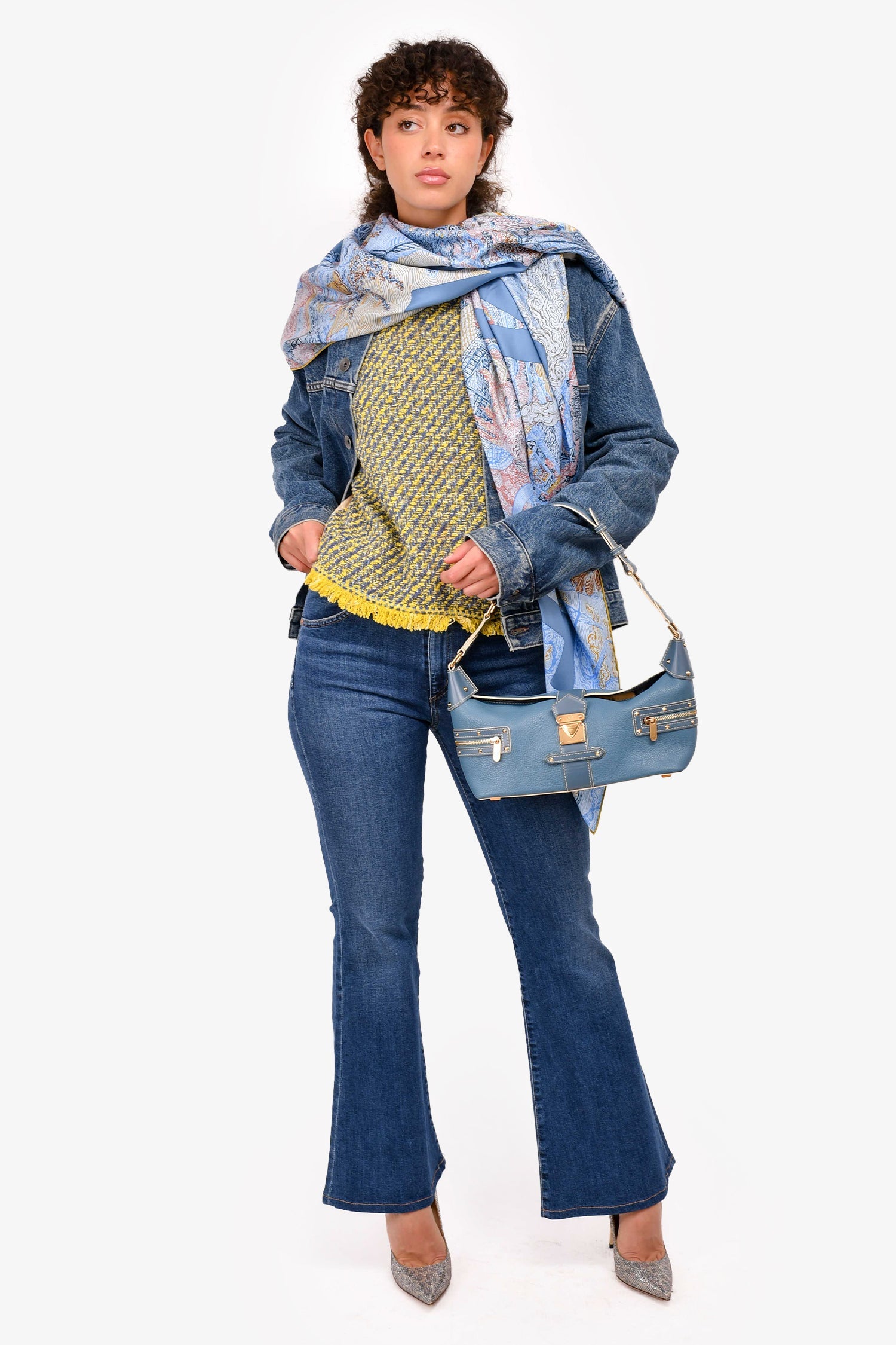 Louis Vuitton 2005 Blue Leather Shauli L'impetueux Shoulder Bag