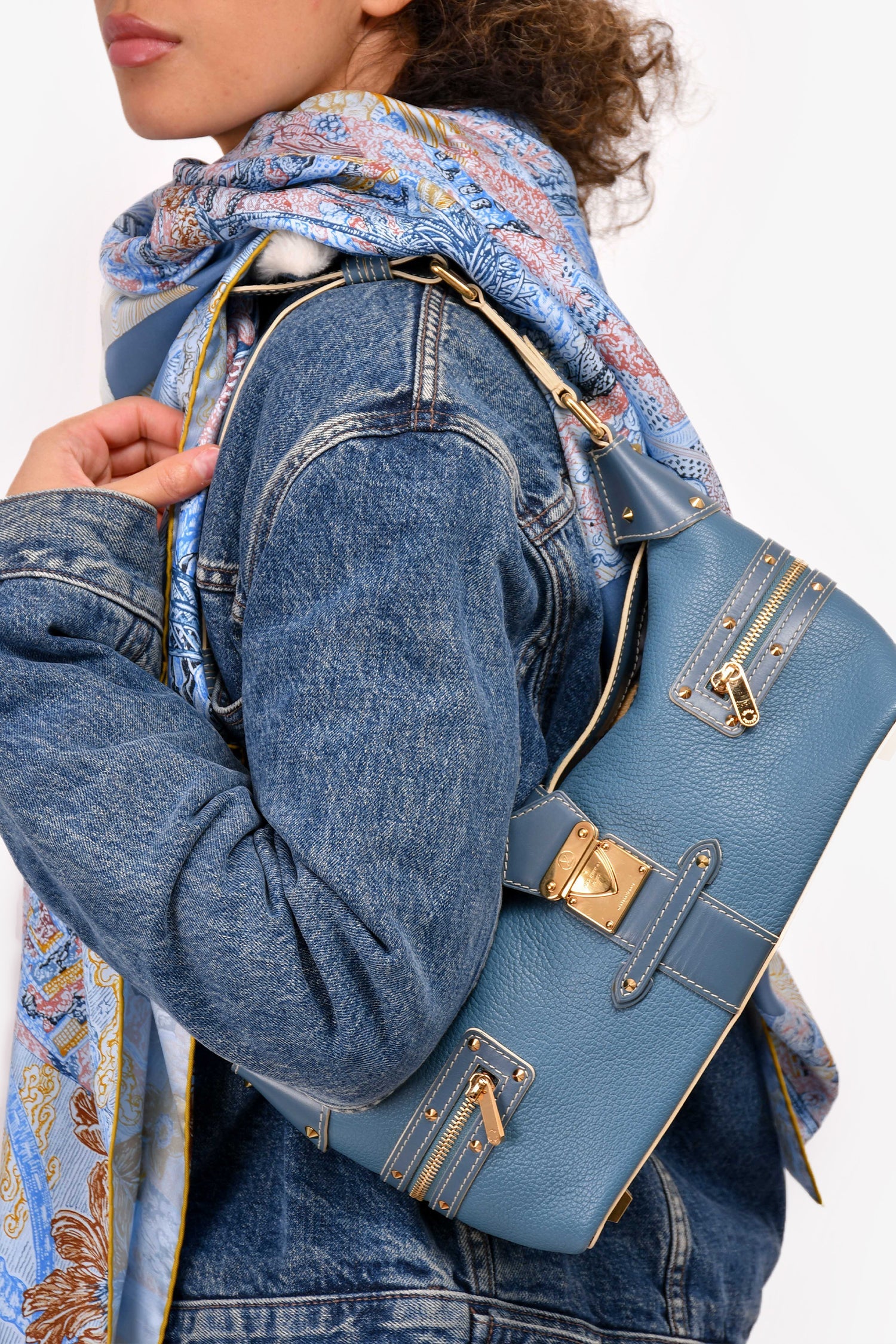 Louis Vuitton 2005 Blue Leather Shauli L'impetueux Shoulder Bag