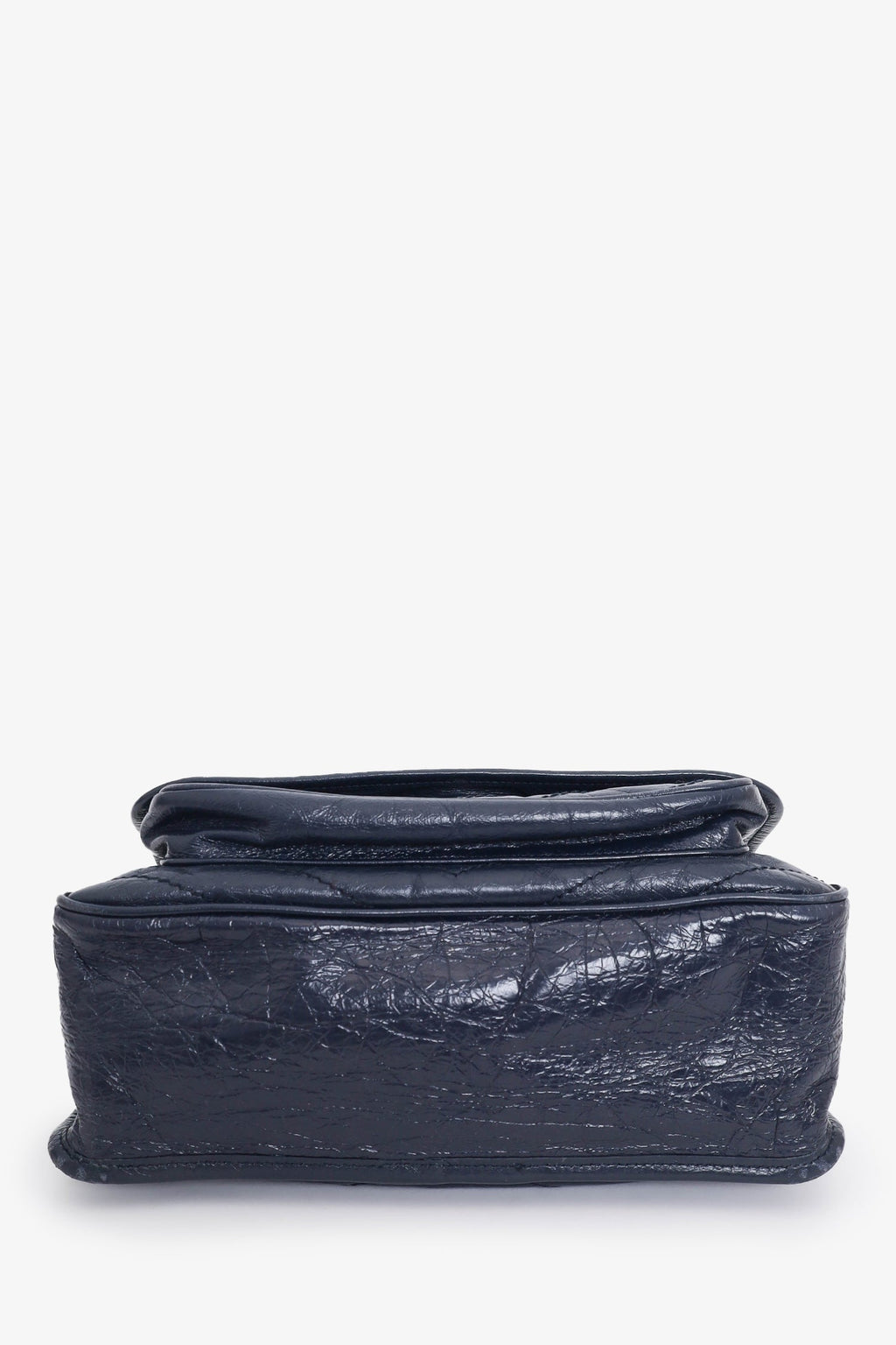 Saint Laurent Navy Crinkled Leather 'Niki' Medium Crossbody Bag