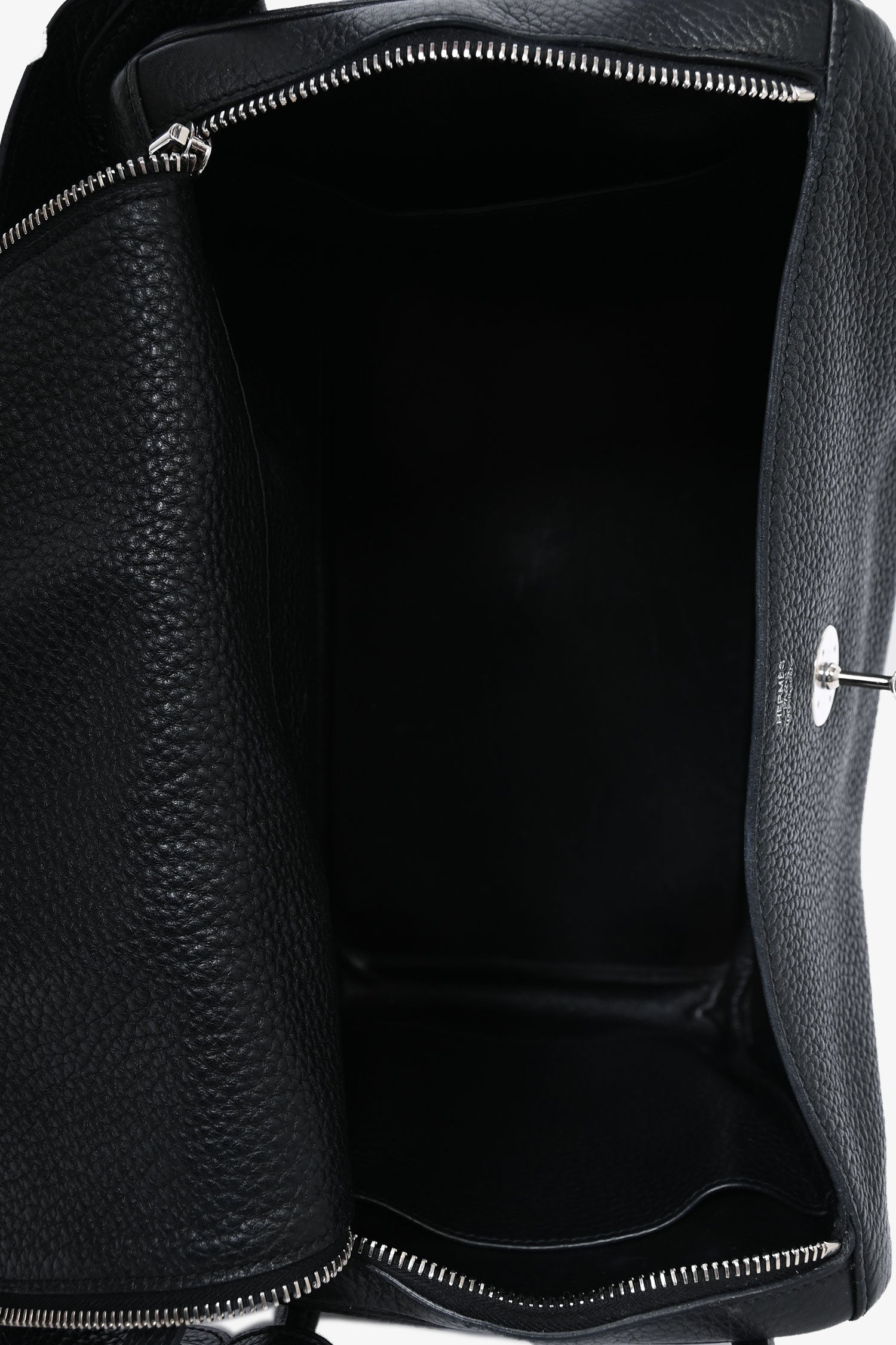 Hermès 2015 Black Clemence Leather Lindy 34