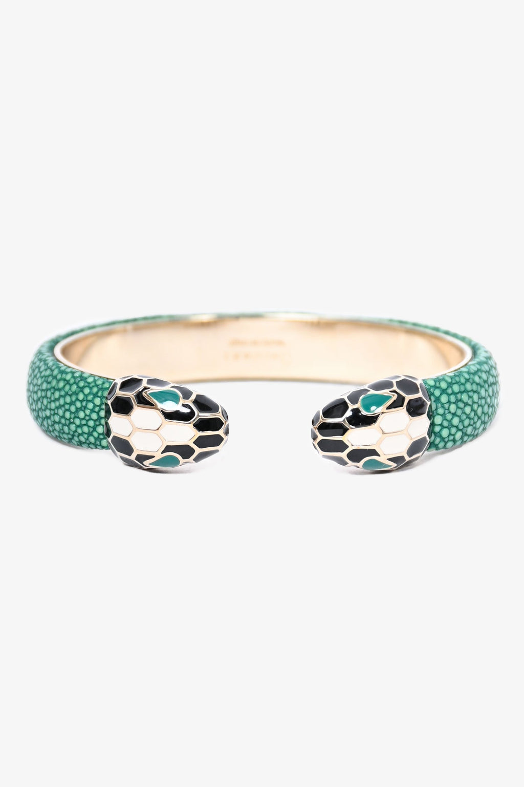 Bvlgari Green Serpenti Forever Leather Bracelet