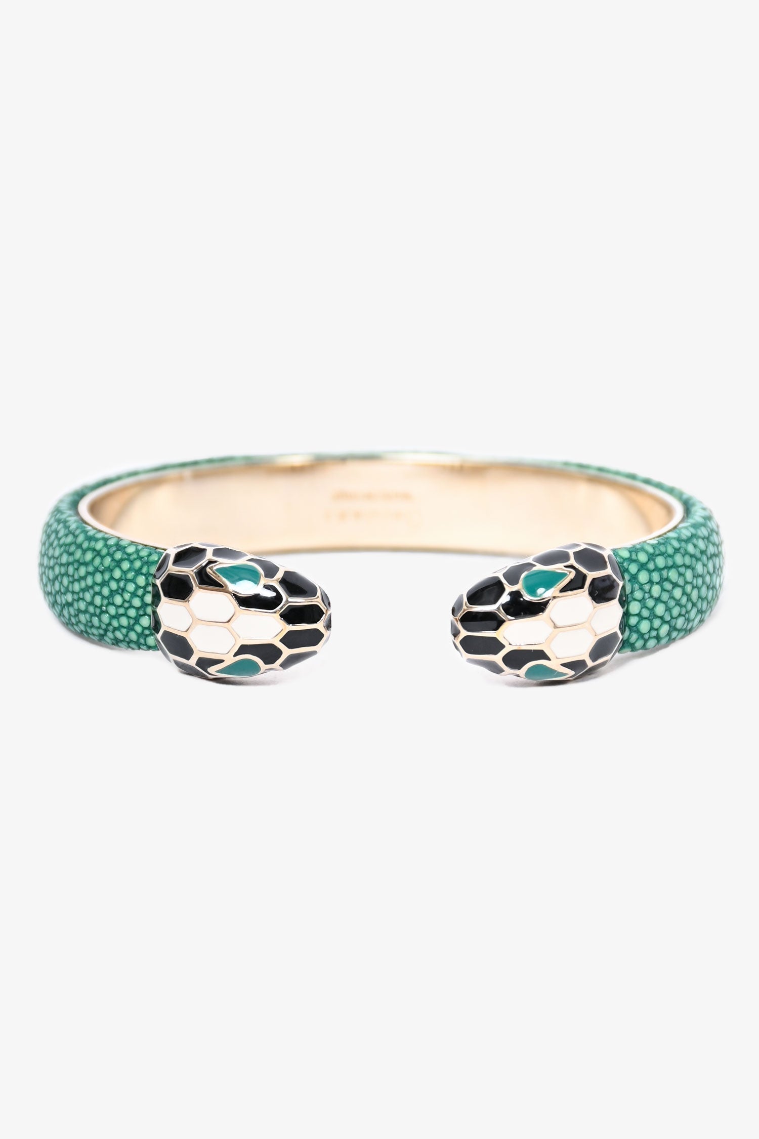 Bvlgari Green Serpenti Forever Leather Bracelet