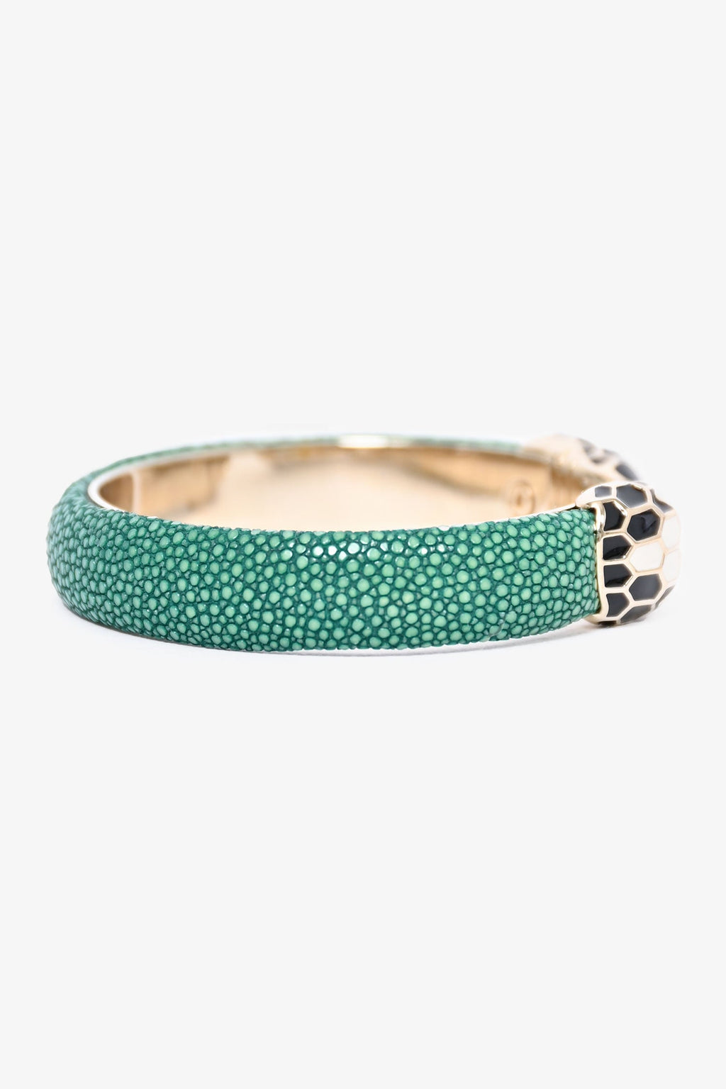 Bvlgari Green Serpenti Forever Leather Bracelet