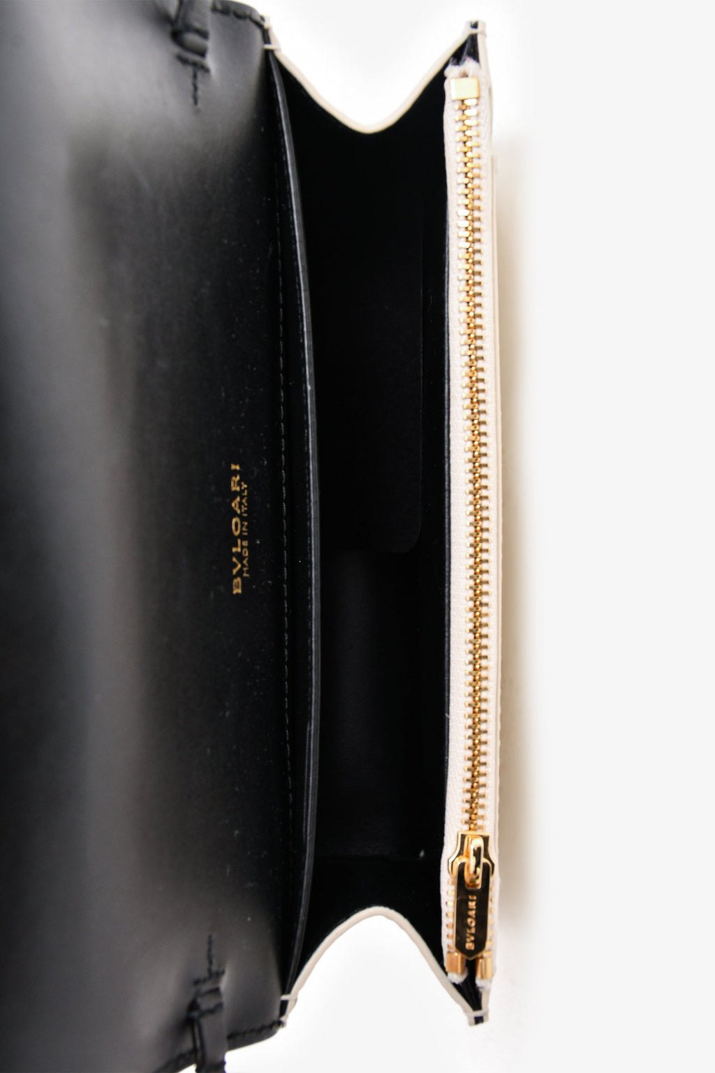 Bvlgari Cream Patent Leather Serpenti Forever Wallet on Chain