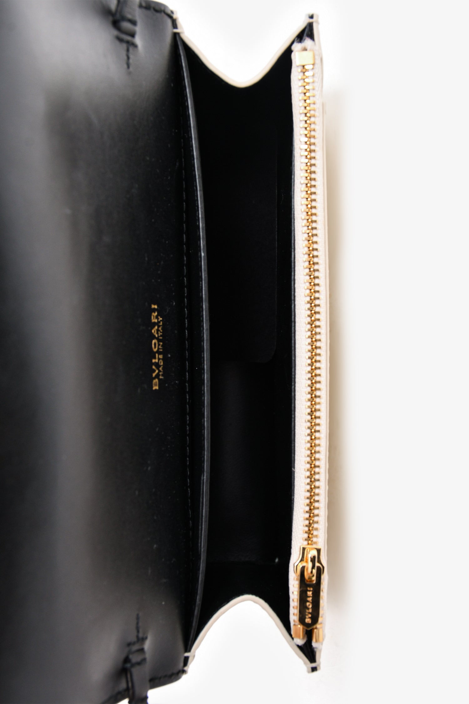 Bvlgari Cream Patent Leather Serpenti Forever Wallet on Chain