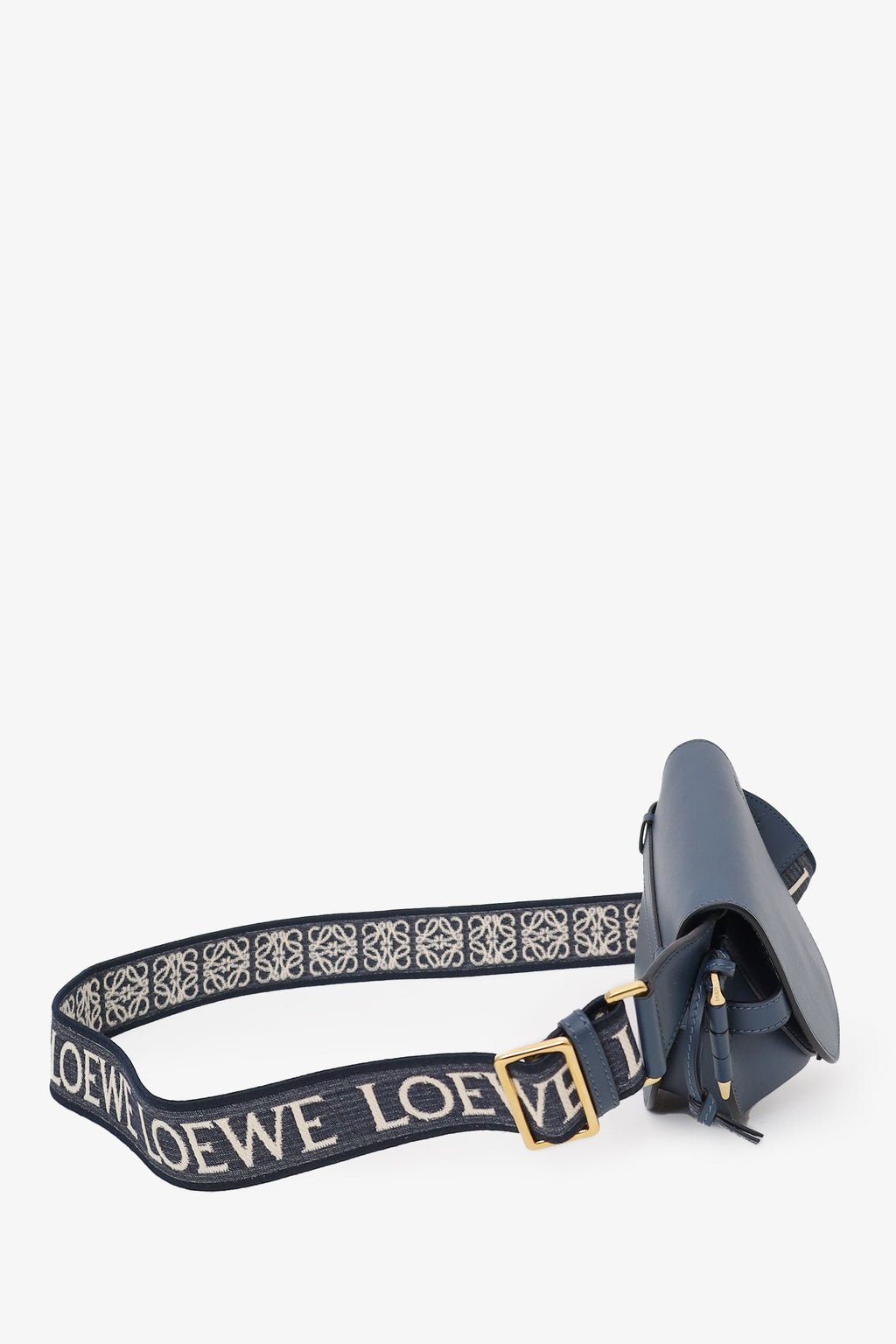 Loewe Navy Blue Leather Mini 'Gate' Crossbody Bag