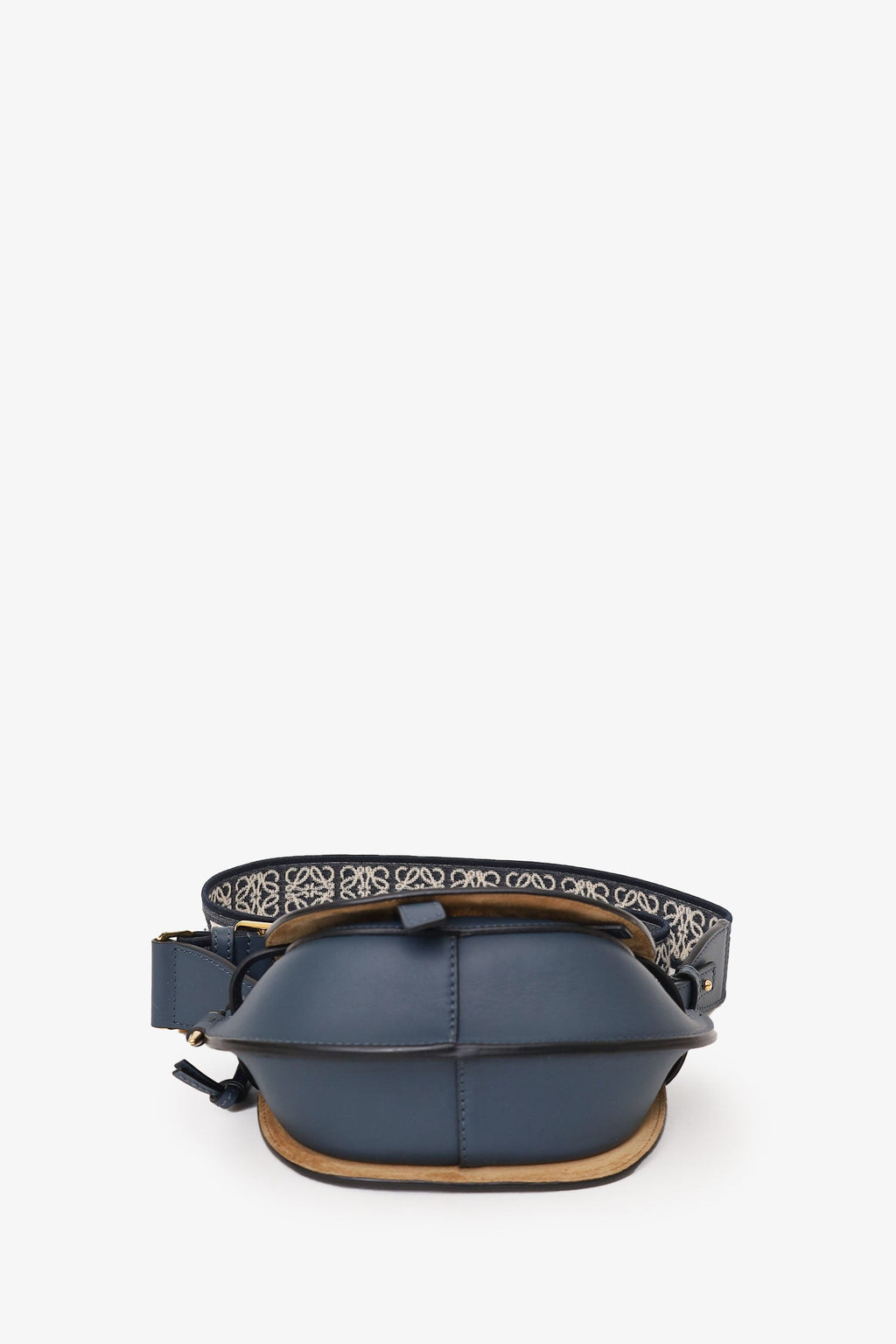 Loewe Navy Blue Leather Mini 'Gate' Crossbody Bag