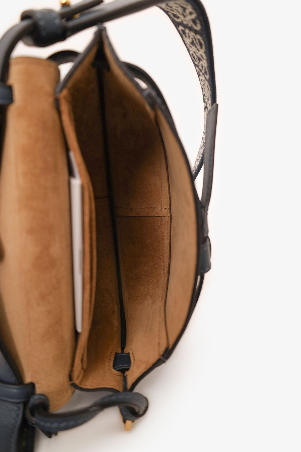 Loewe Navy Blue Leather Mini 'Gate' Crossbody Bag