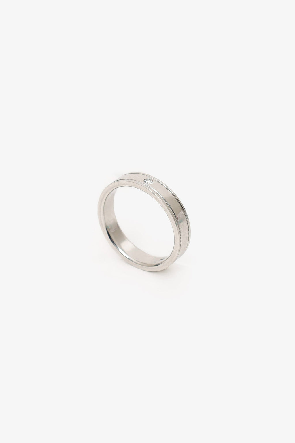 Tiffany & Co. Platinum Diamond Double Milgrain Band Ring
