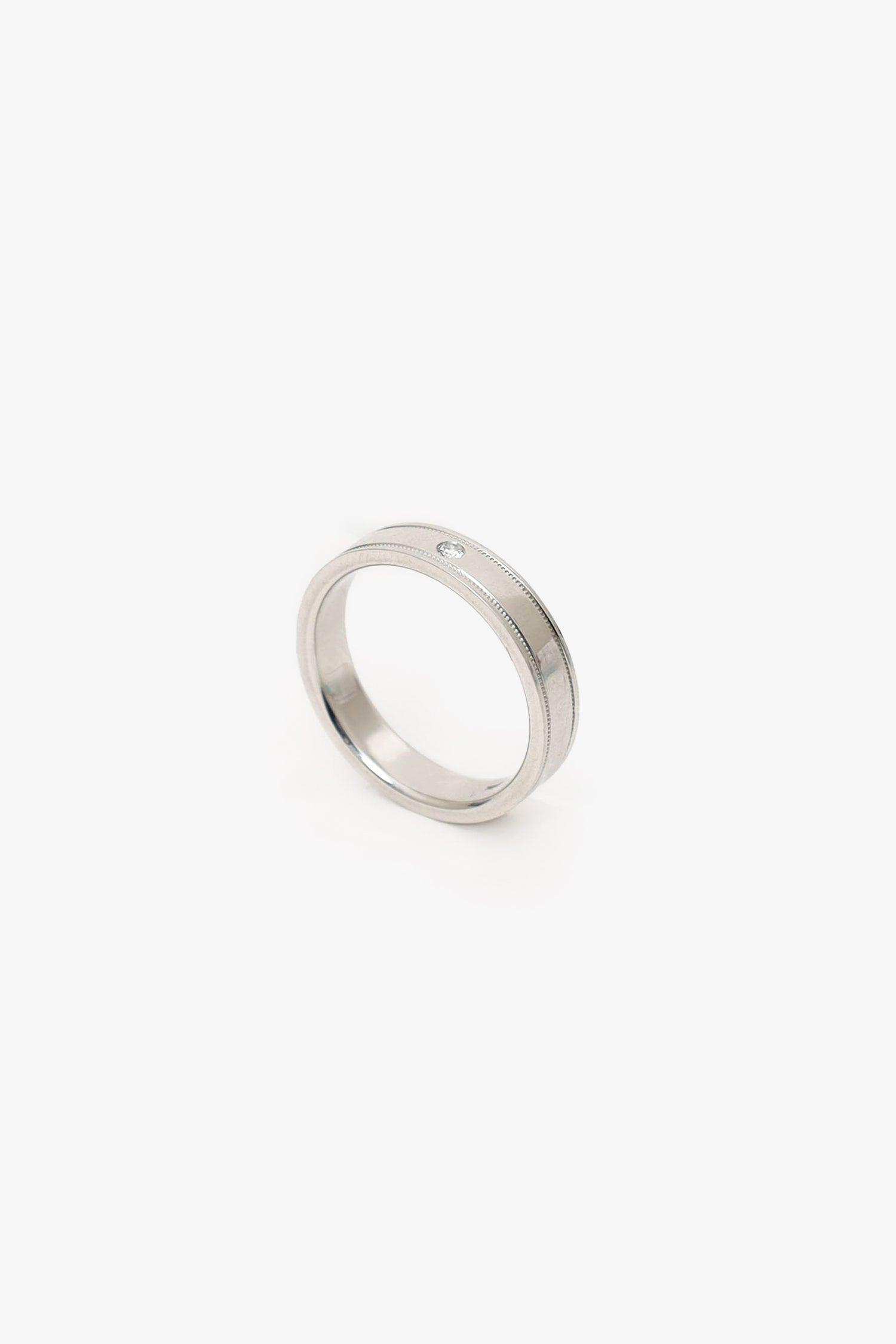 Tiffany & Co. Platinum Diamond Double Milgrain Band Ring