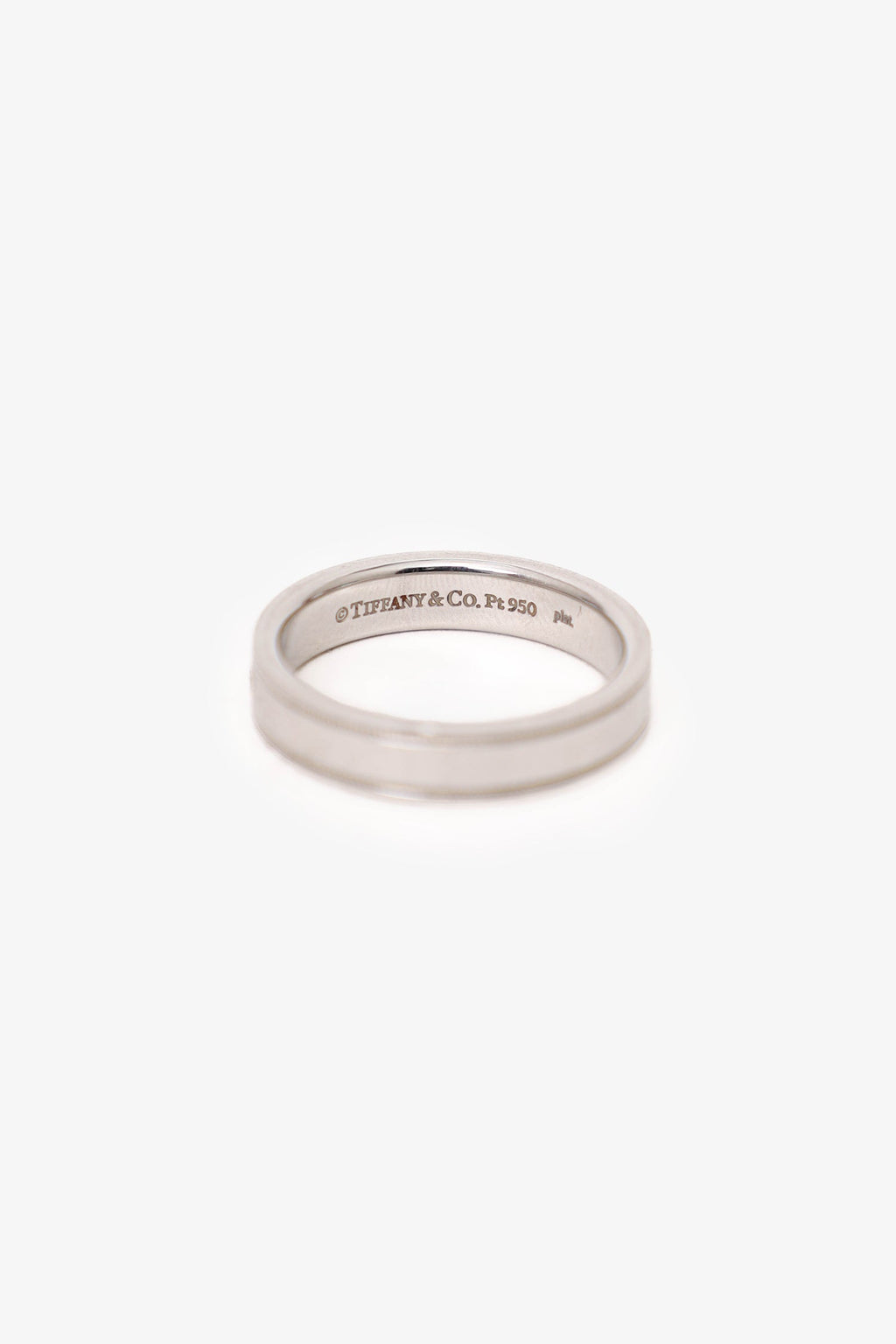 Tiffany & Co. Platinum Diamond Double Milgrain Band Ring