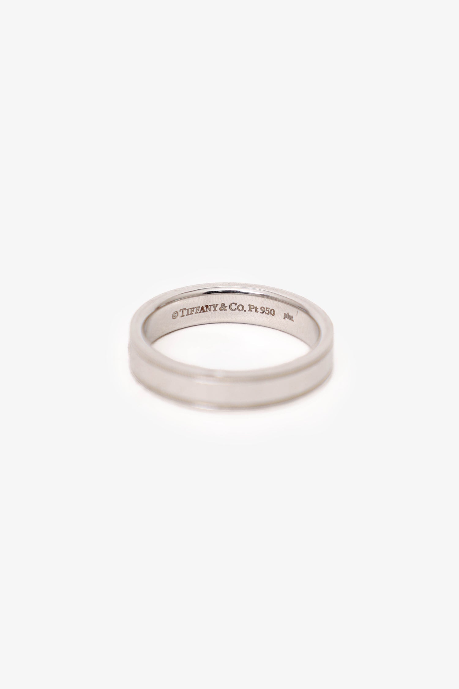 Tiffany & Co. Platinum Diamond Double Milgrain Band Ring