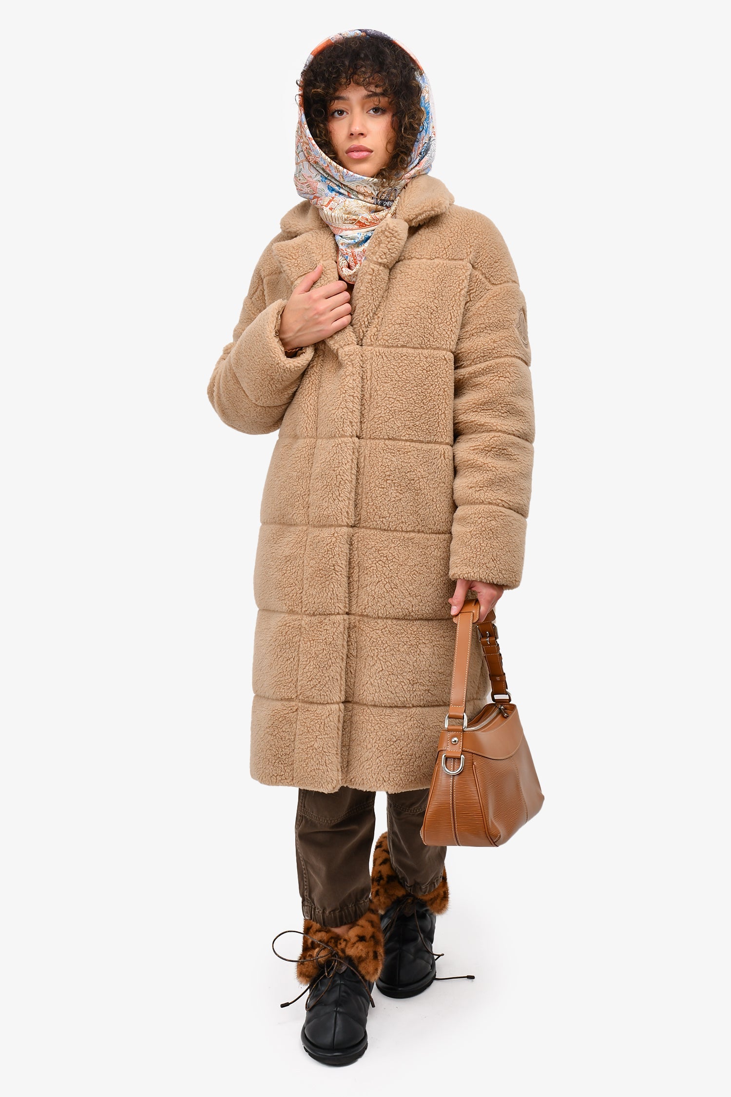 Moncler Brown Nylon/Faux Fur Bagaud Reversible Jacket Size 0