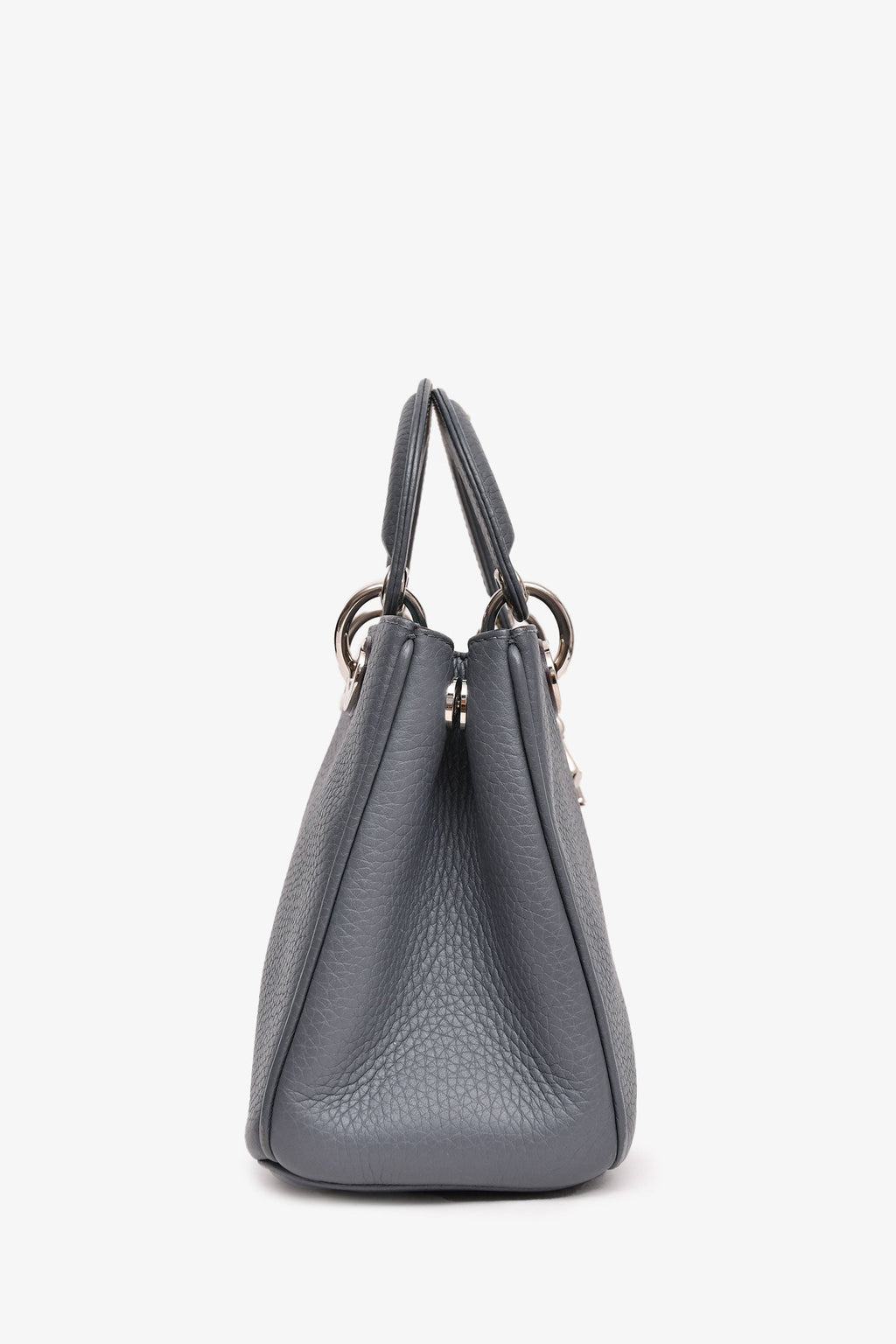 Christian Dior Grey Grained Leather 'Diorissimo' Tote with Strap