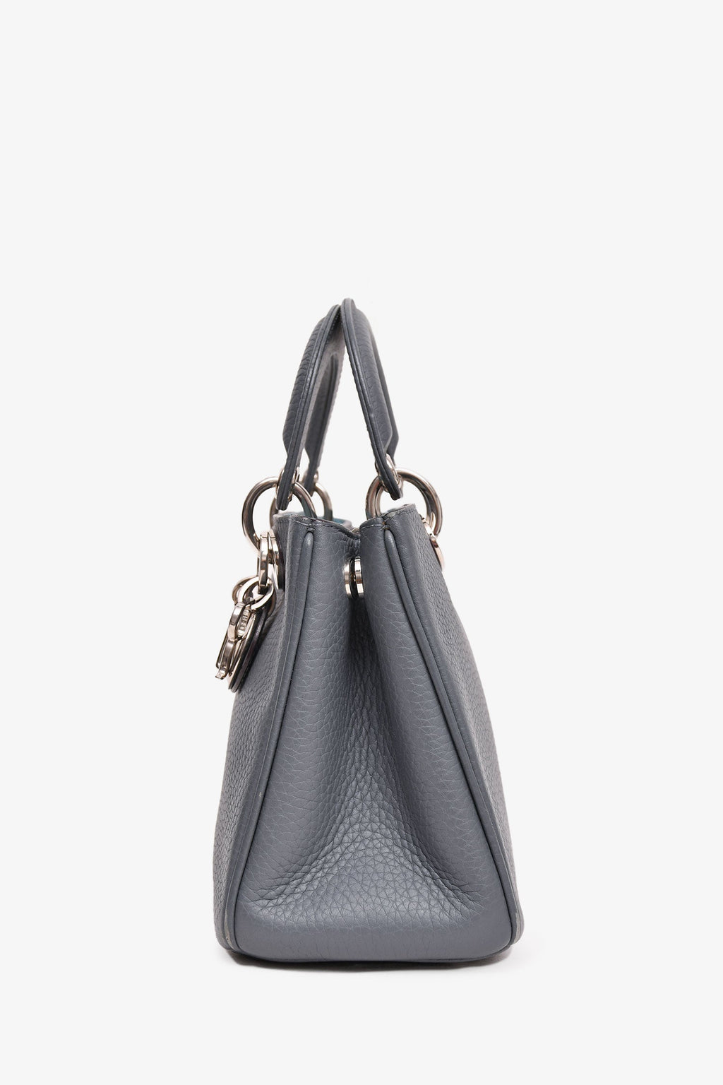Christian Dior Grey Grained Leather 'Diorissimo' Tote with Strap