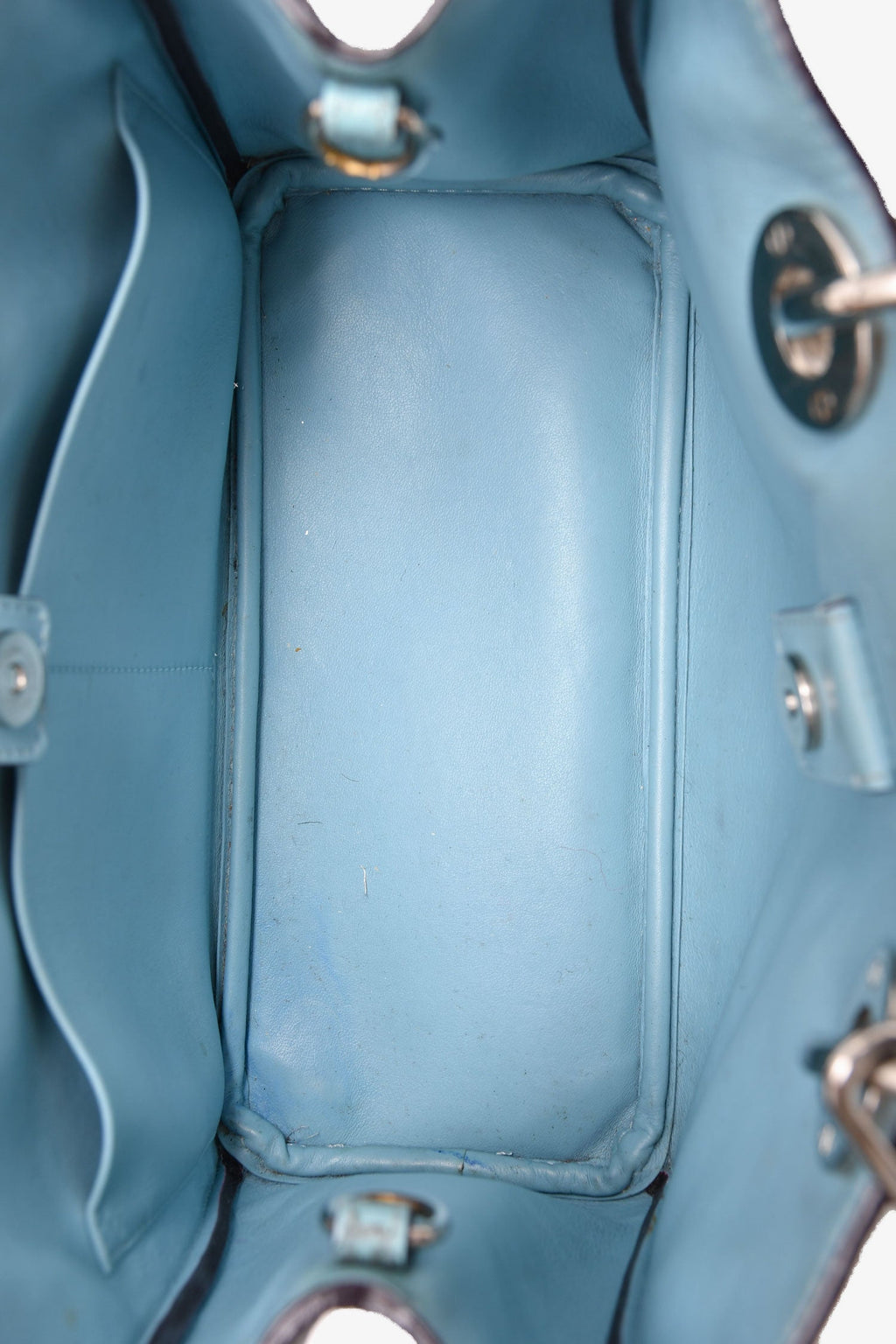 Christian Dior Grey Grained Leather 'Diorissimo' Tote with Strap