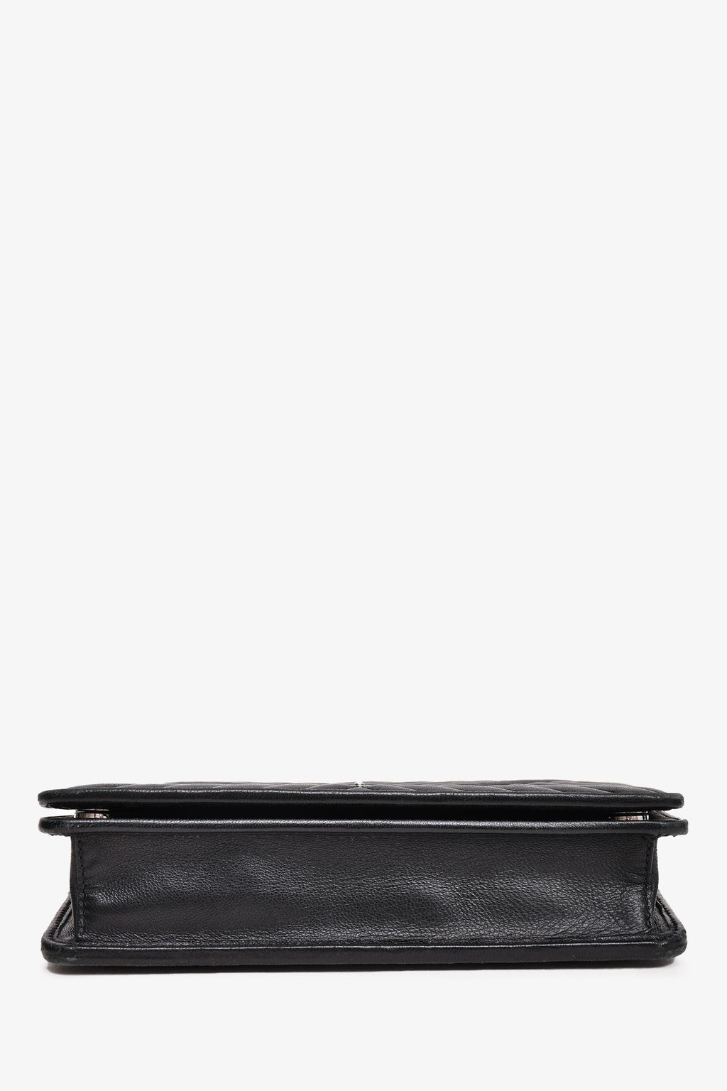 Prada Black Chevron Leather Wallet on Chain