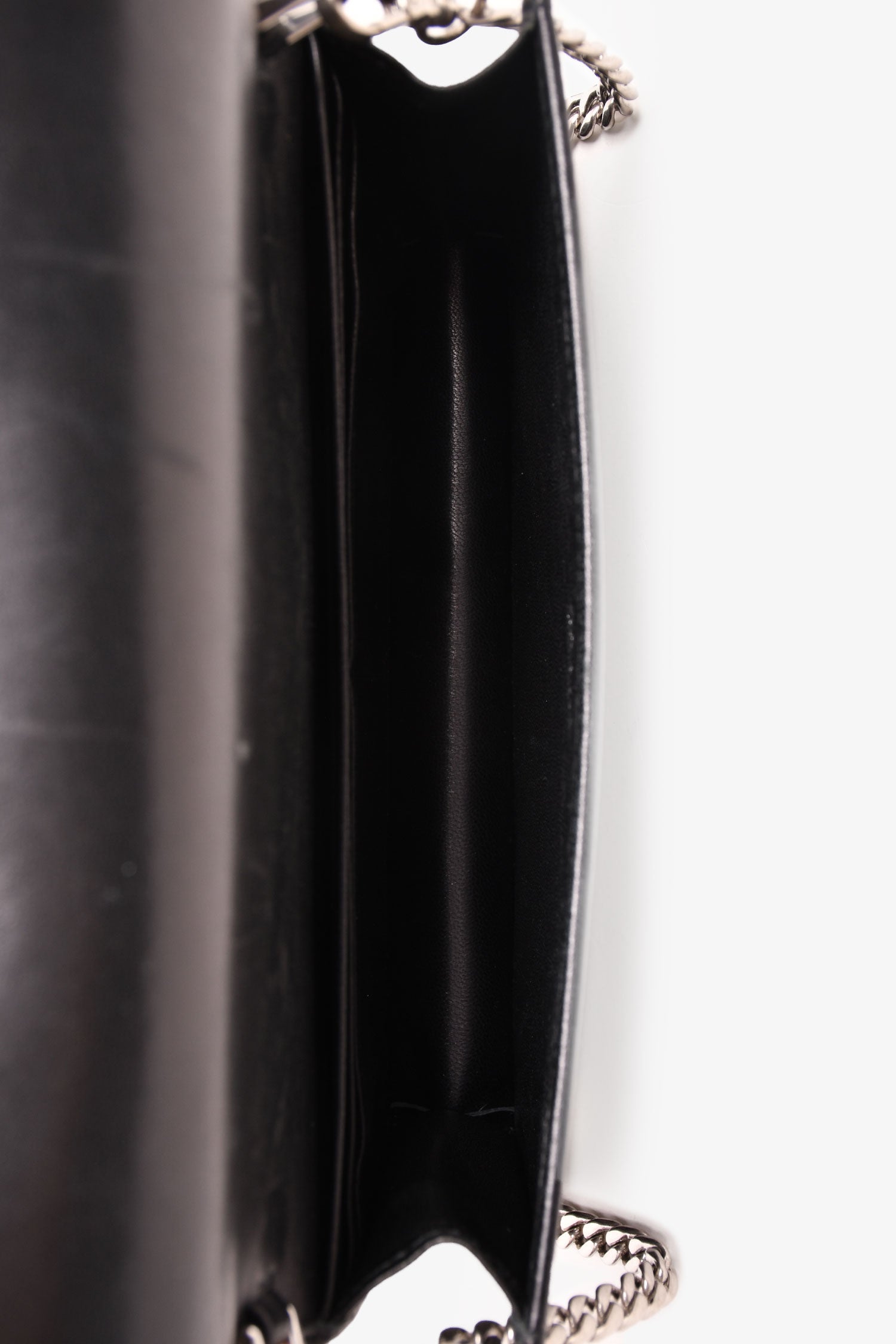 Prada Black Chevron Leather Wallet on Chain