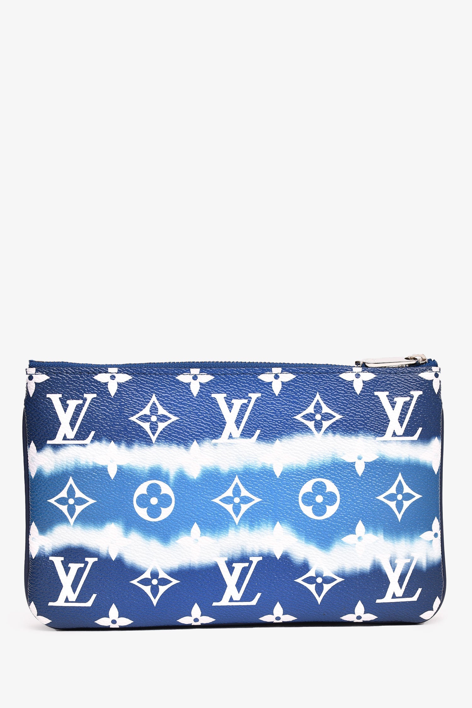 Louis Vuitton Limited Edition Blue Monogram 'Escale' Double Zip Pochette