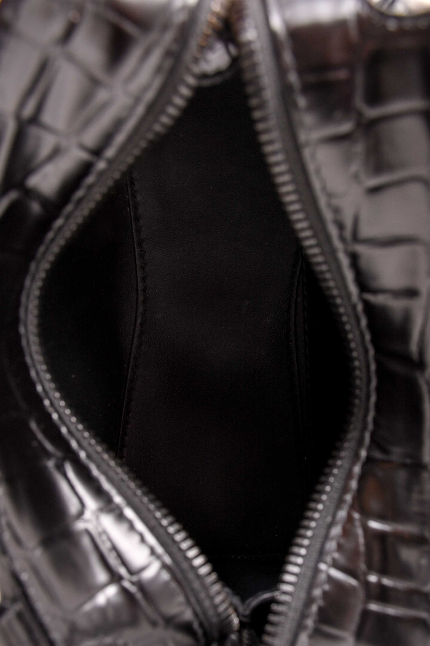 Balenciaga 2021 Black Croc Embossed Leather Neo Classic Nano City Bag