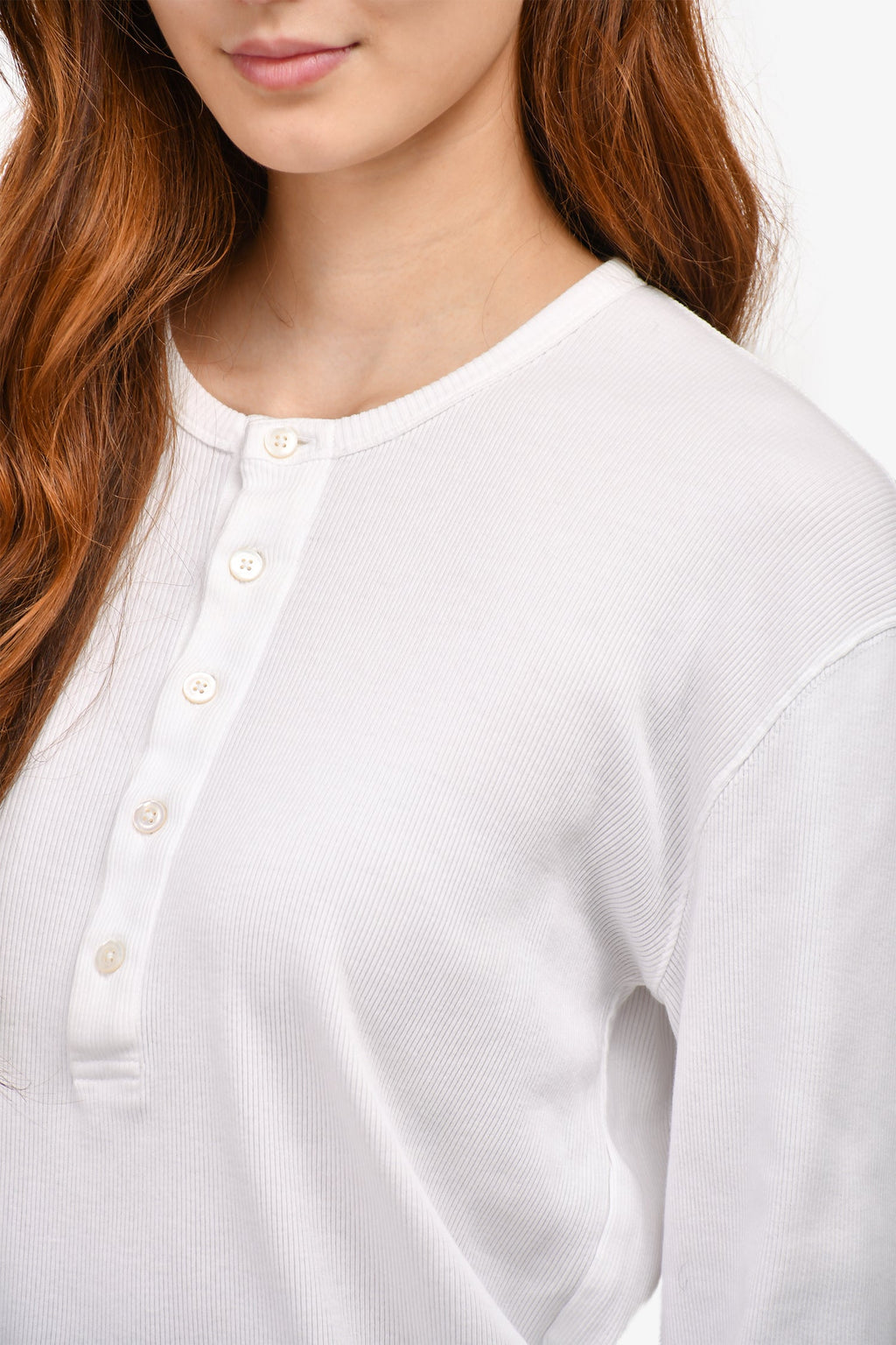 Tom Ford White Ribbed Henley Size S Mens
