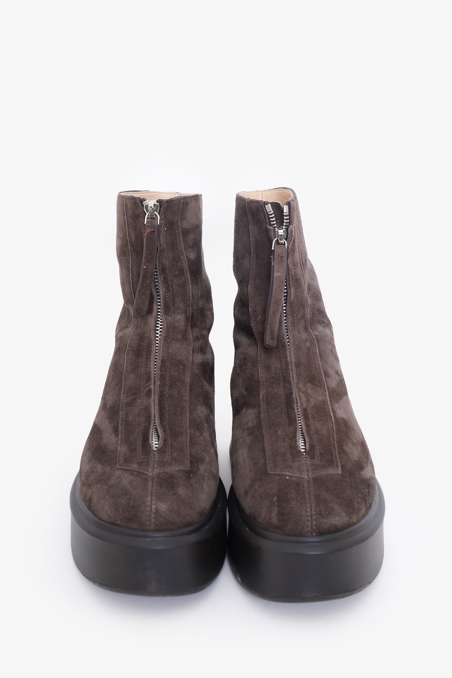 The Row Grey Suede Zipped Boots Size 39
