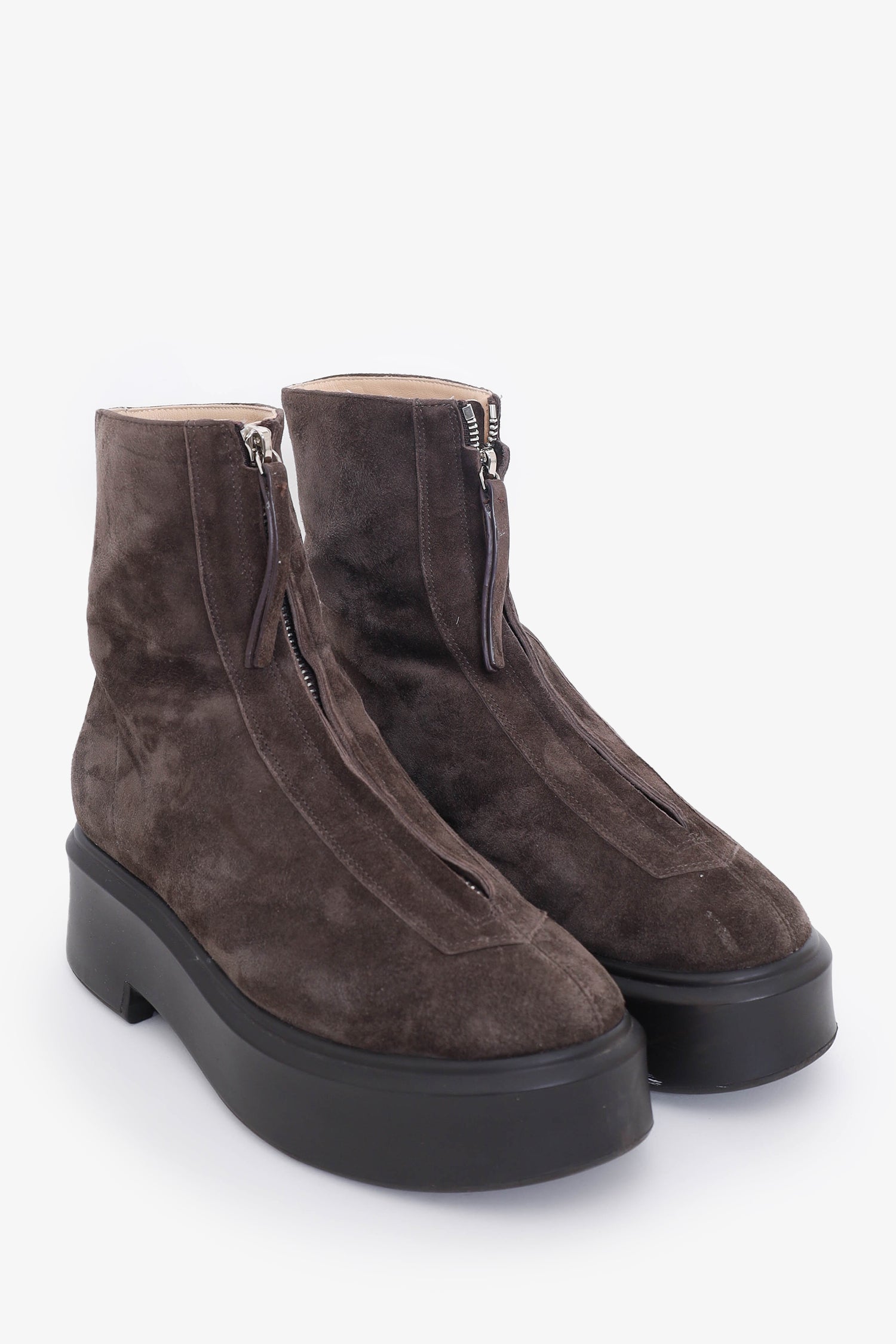 The Row Grey Suede Zipped Boots Size 39