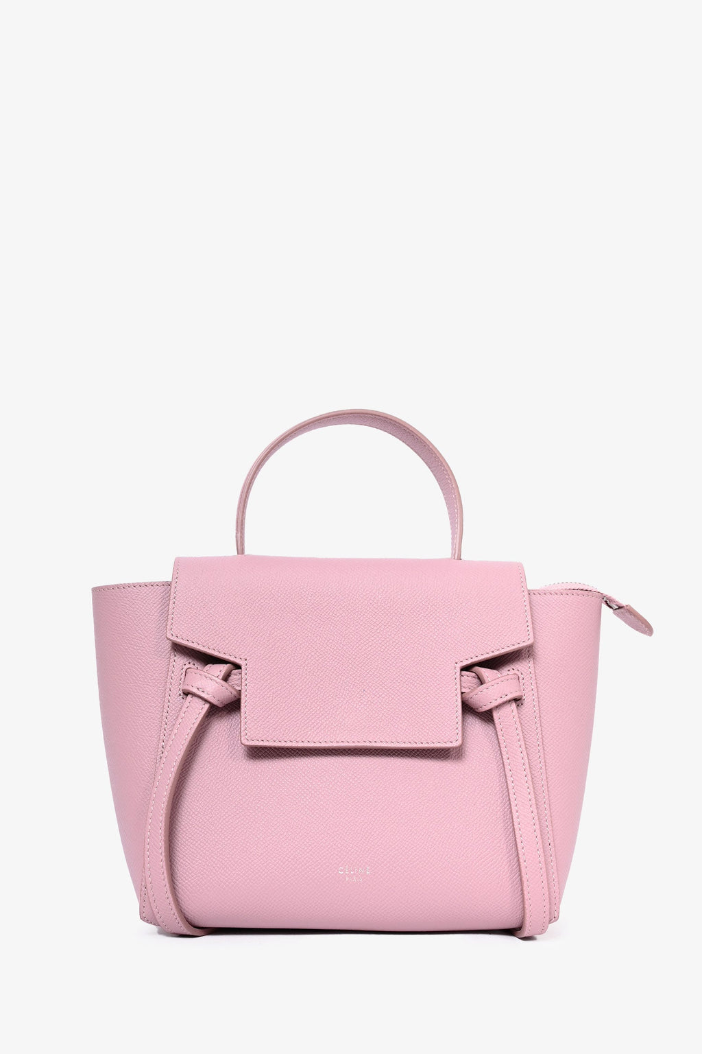 Celine Pink Grained Leather Nano Belt Bag with Strap