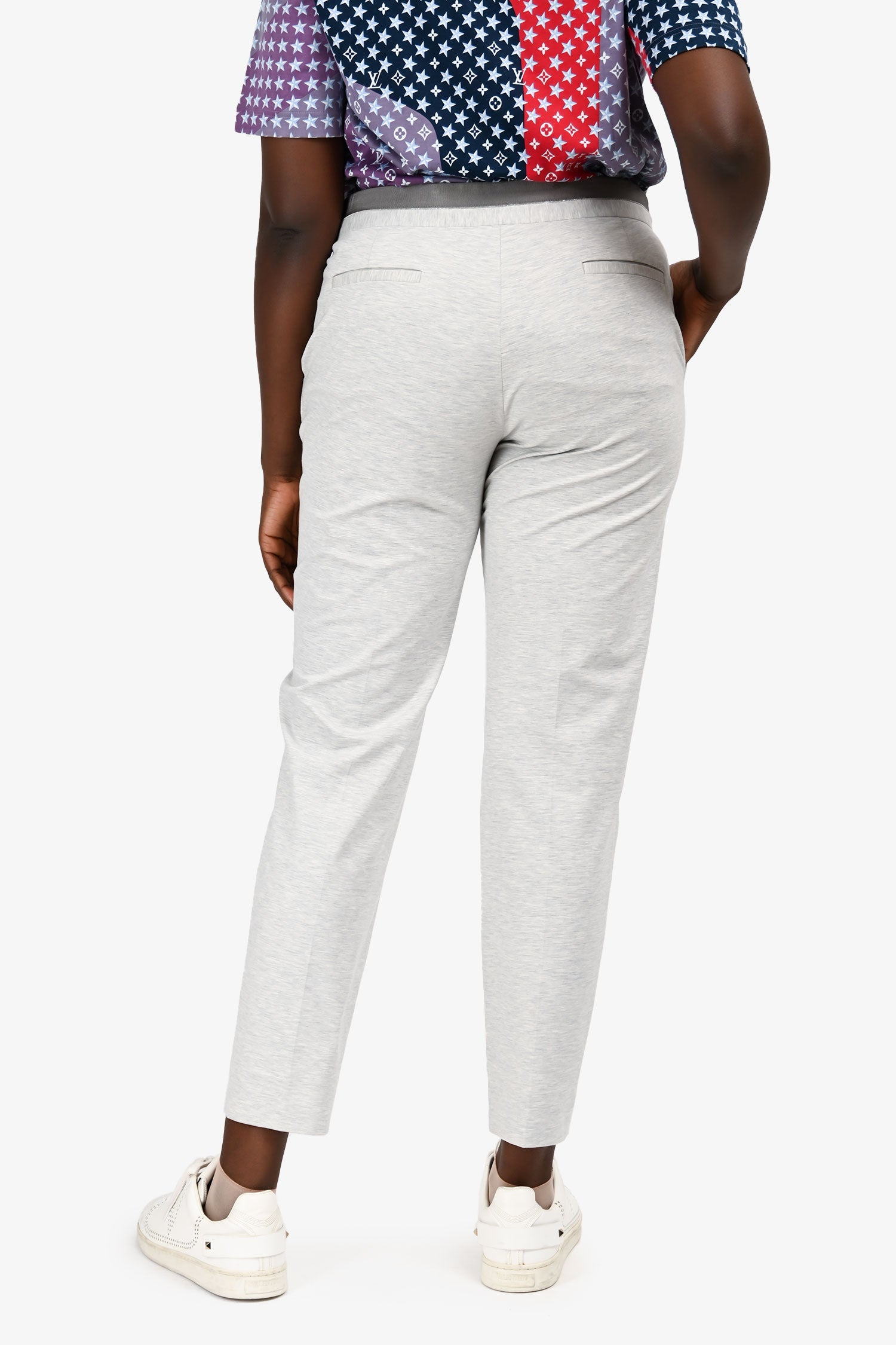 Fabiana Filippi Grey Cotton Beaded Pants Size L