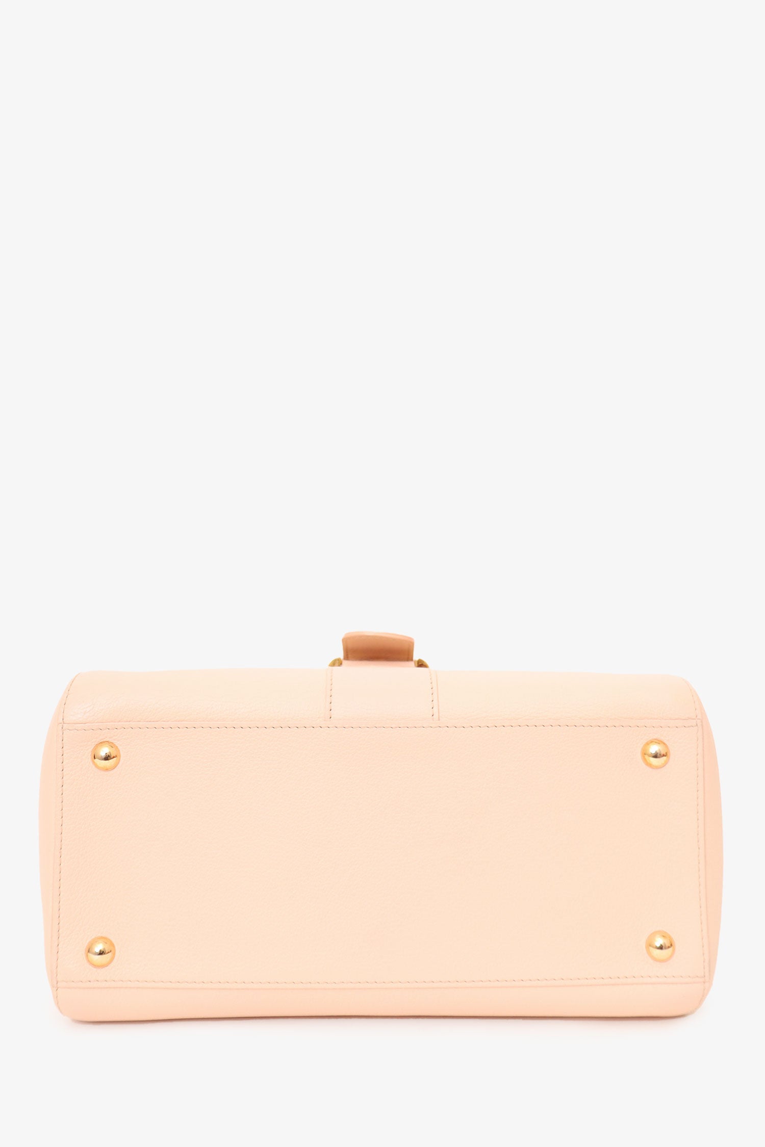 Delvaux Pink Leather Brillant Top Handle MM with Strap