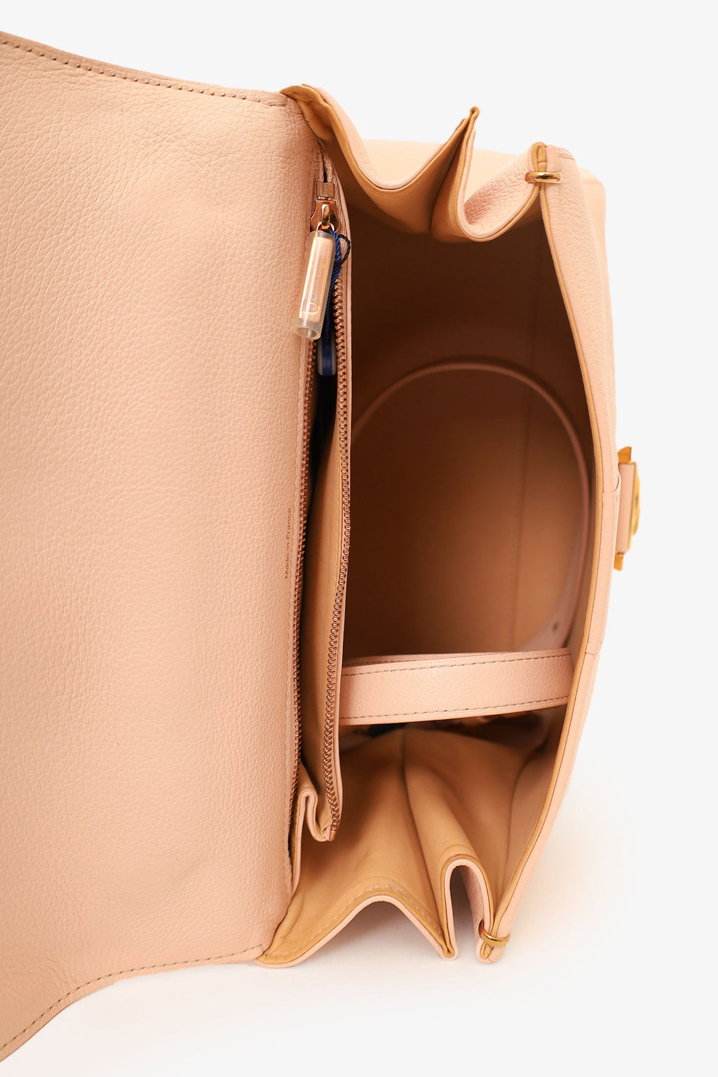 Delvaux Pink Leather Brillant Top Handle MM with Strap