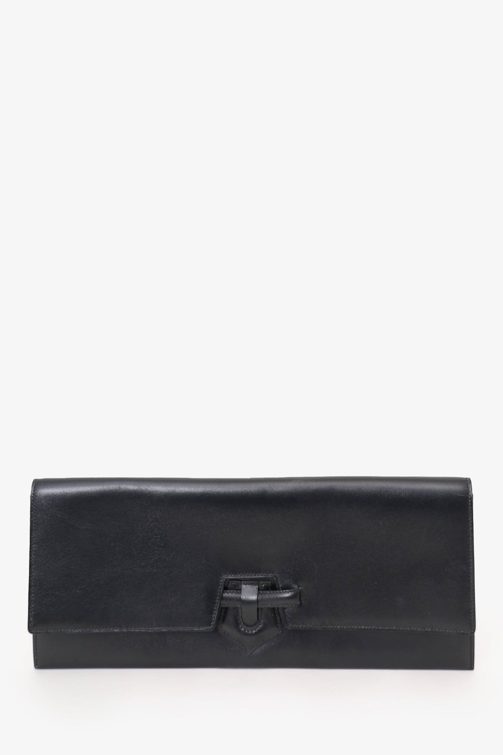 Hermès 2006 Black Chamonix Leather Maharani Clutch