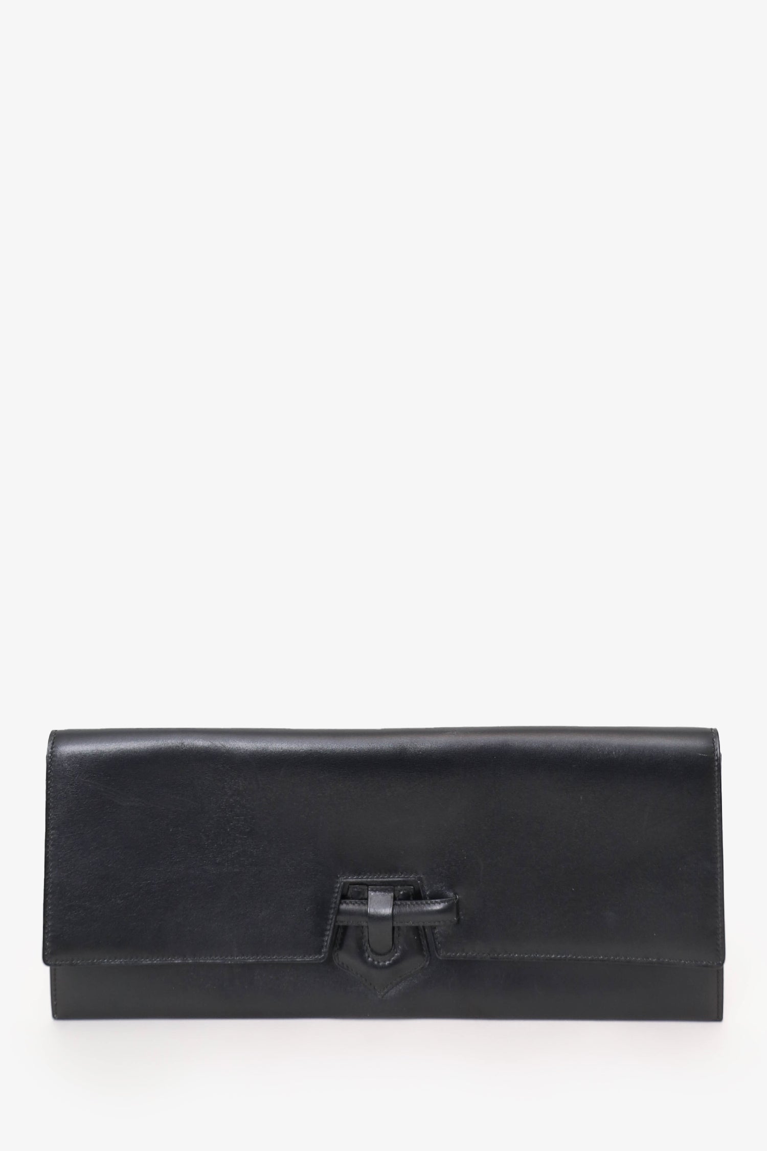 Hermès 2006 Black Chamonix Leather Maharani Clutch